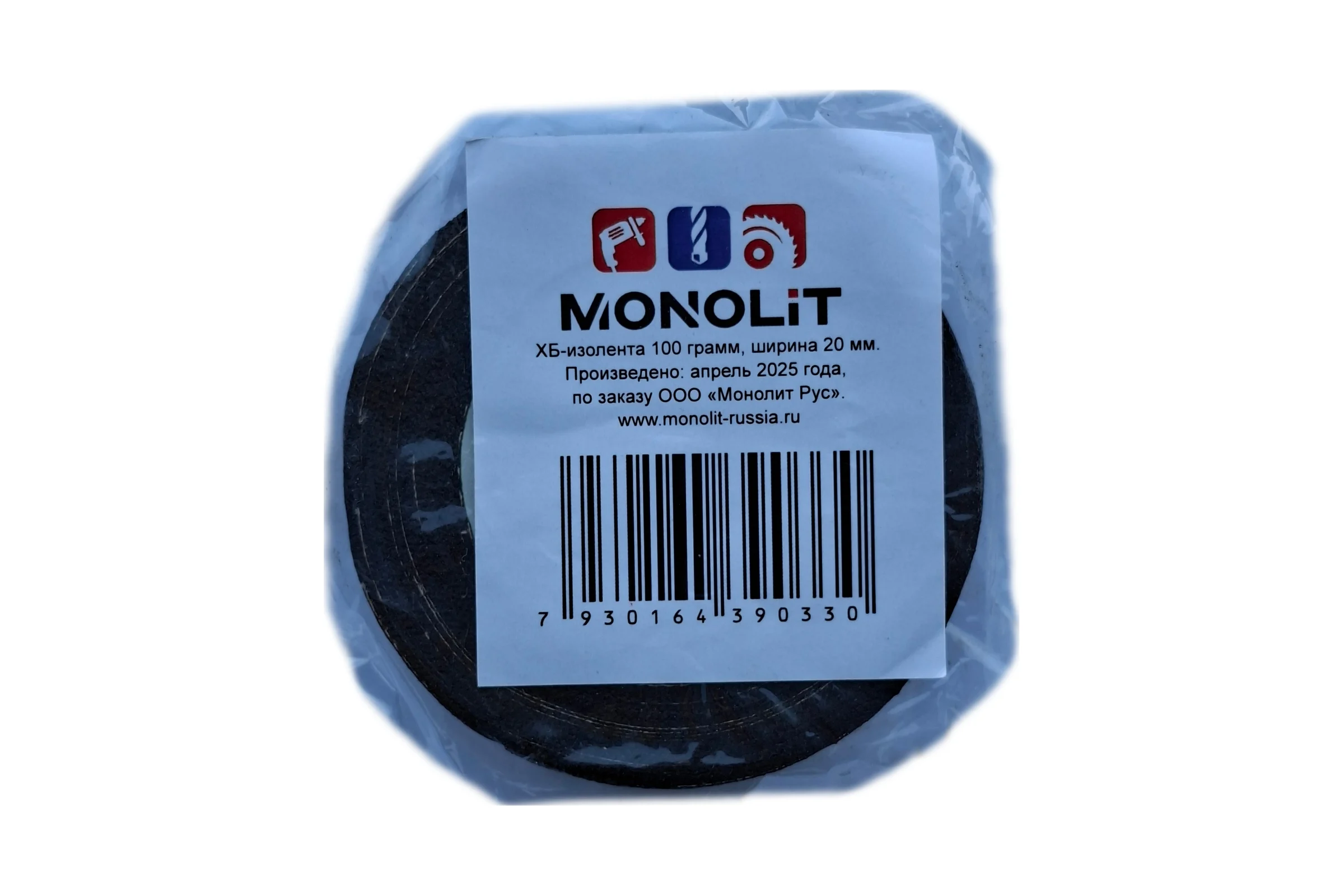 Изолента Monolit ХБ черная 100 гр (10 шт) .1239