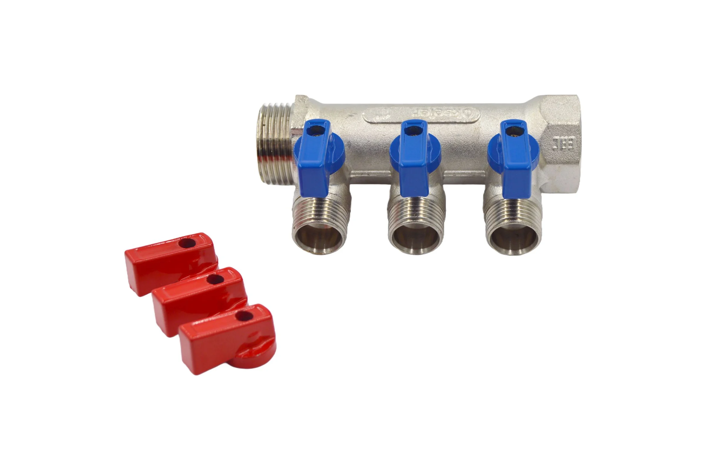 Коллекторы с шаровыми клапанами Okseler 1x1/2НР, 3 выхода oks00405