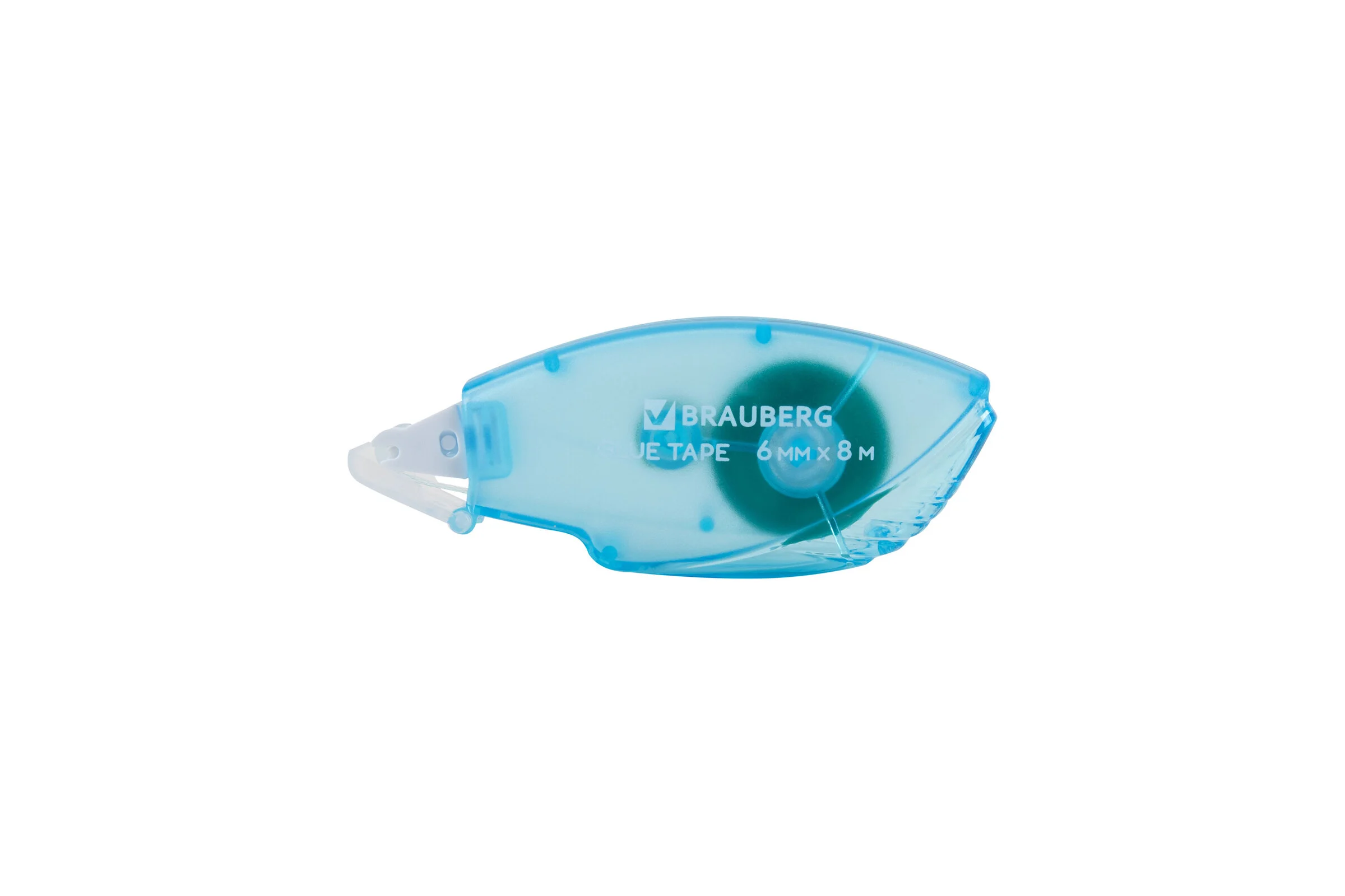 Клей-лента BRAUBERG STANDARD, комплект 12 шт, 6 мм х 8 м, корпус матовый голубой, блистер 273027