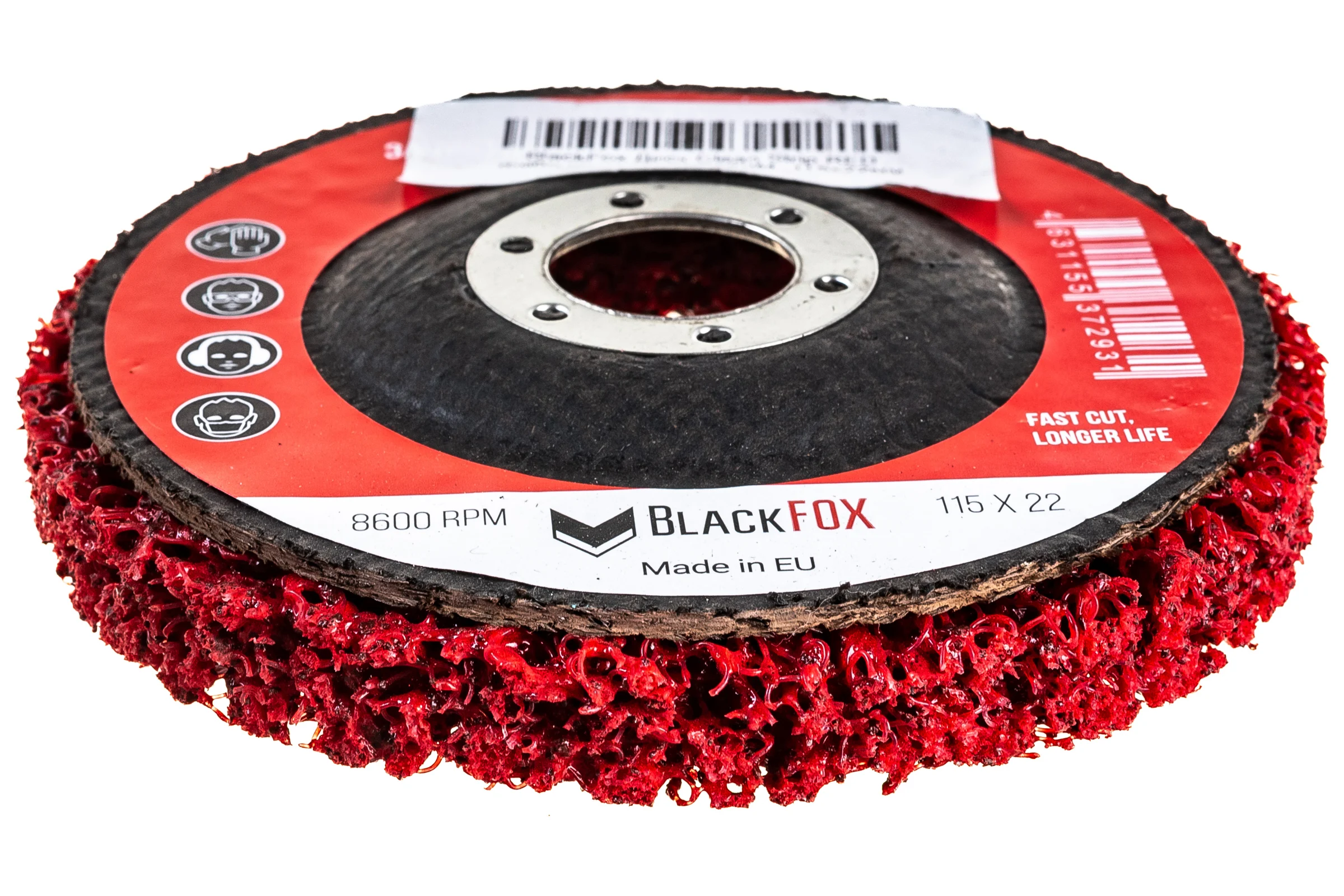 Диск зачистной Clean Strip Red 115х22 мм с фибровой оправкой BlackFox 12575