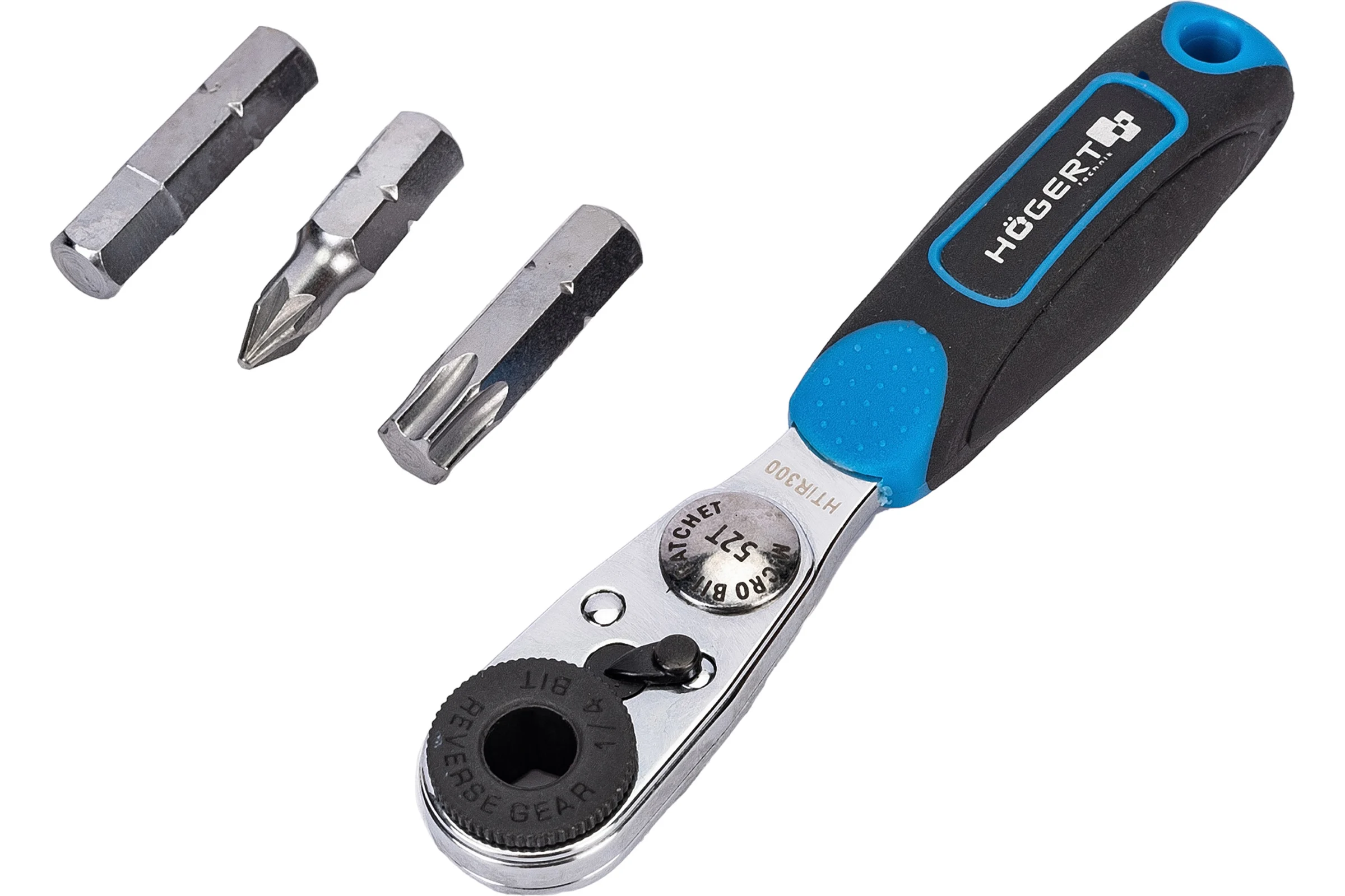 Набор бит с трещоткой HOEGERT TECHNIK 1/4 , SL, PH, PZ, HEX, Torx, Torx c отверстием  33 шт. HT1R460