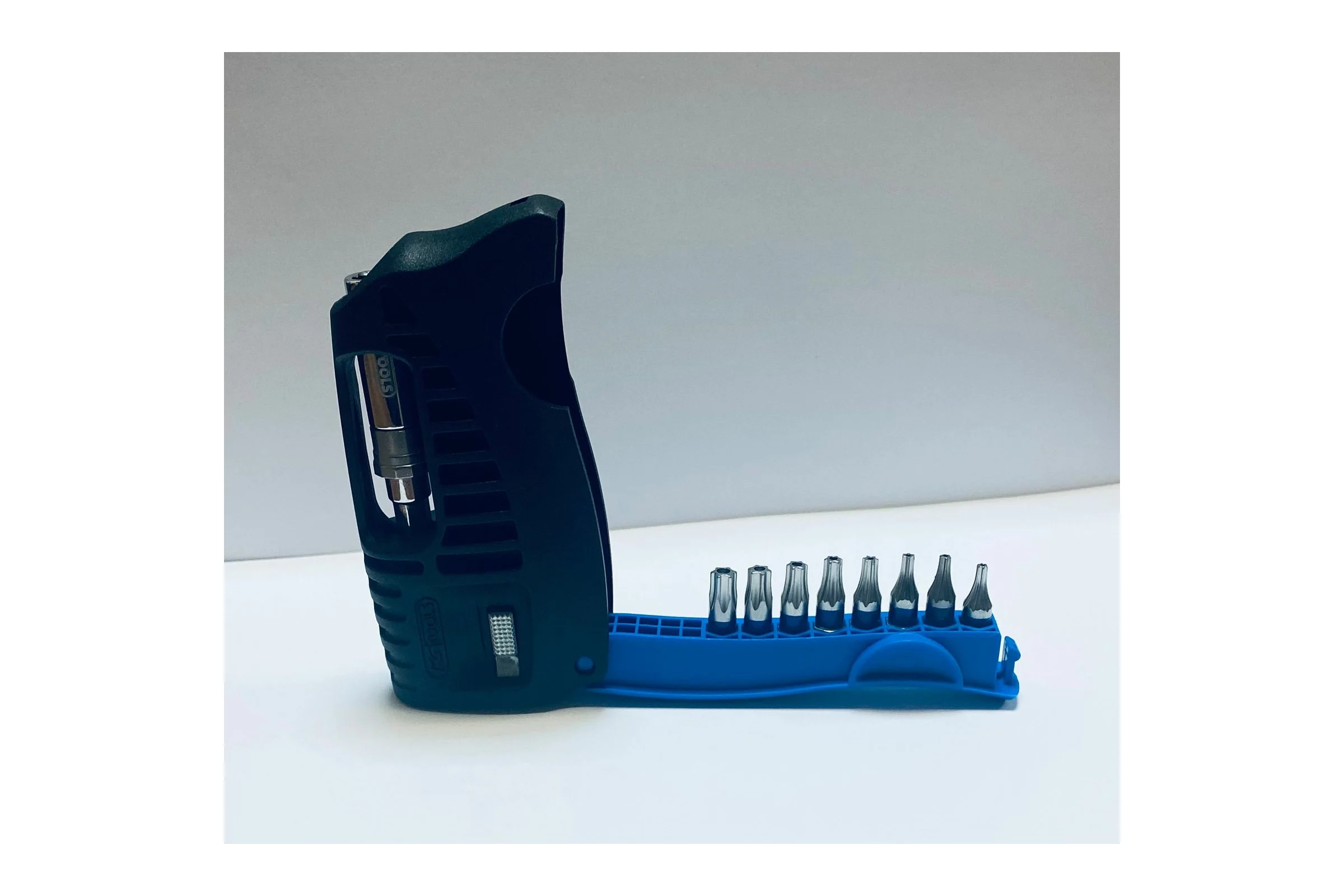 Набор бит с отверткой KS Tools TB 1/4" реверсивная трещотка, складывающийся 918.2855