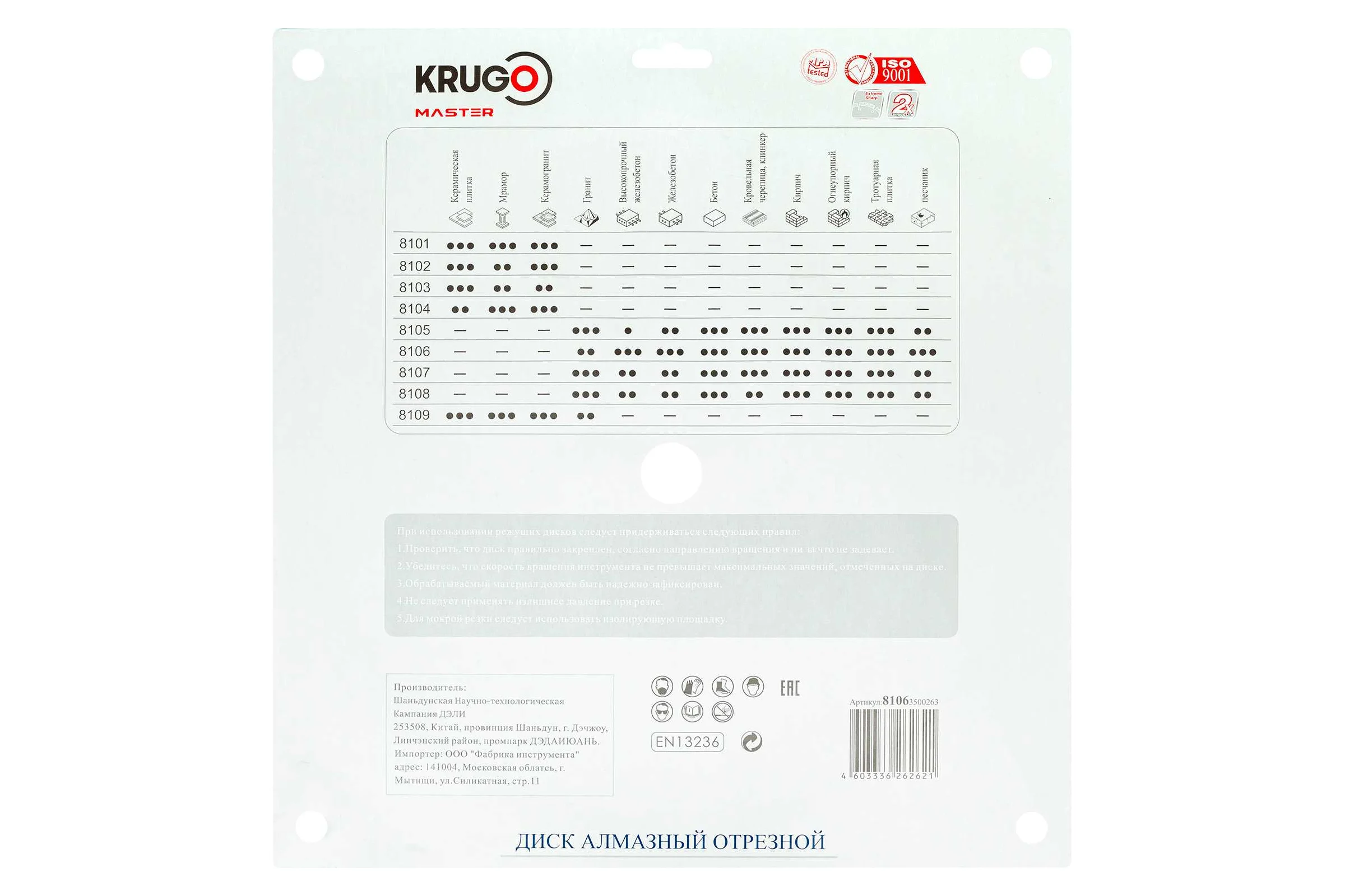 Диск алмазный Турбо по железобетону KRUGO MASTER 350х3.0х25.4х12 мм 81063500263