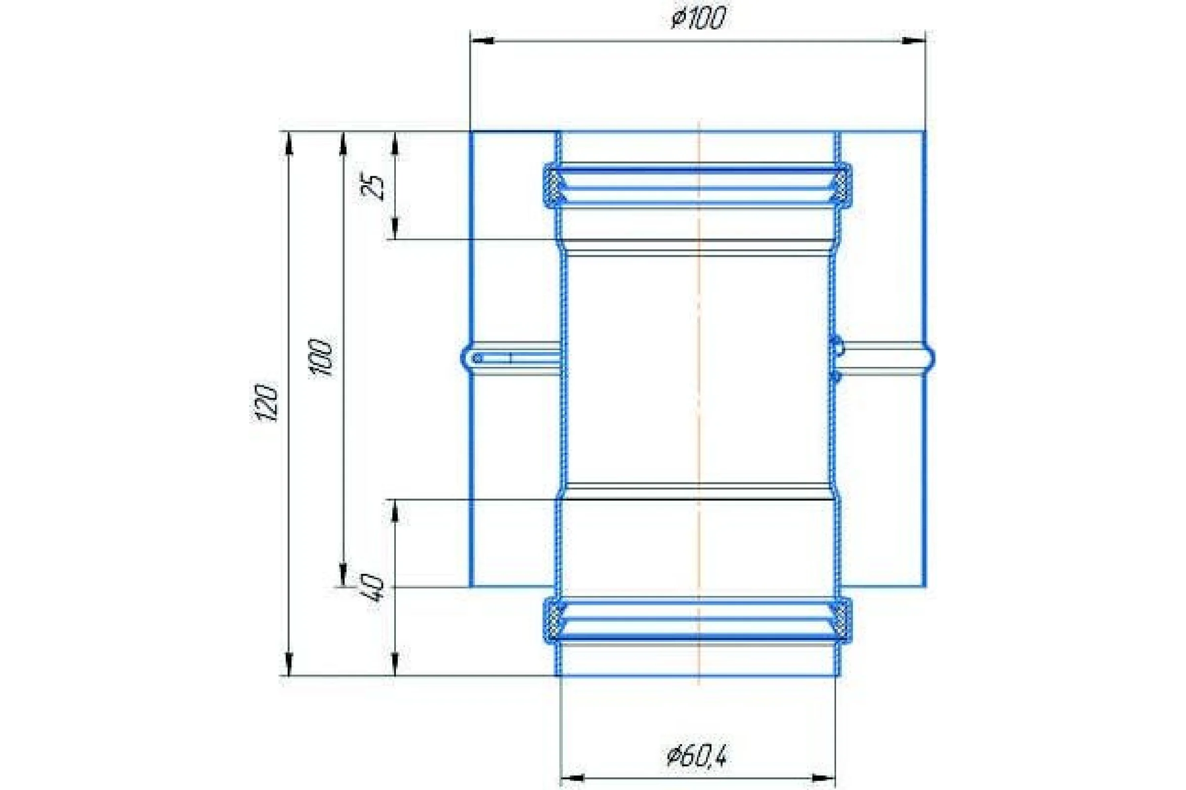 Адаптер вертикальный коаксиальный Okseler 60/100 (Baxi (кроме ECO Nova/Classic), Ariston, Vaillant, Viessmann, Kit oks00009