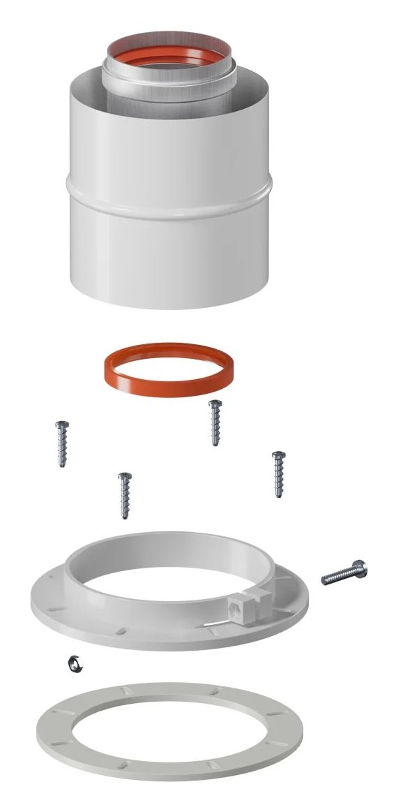 Адаптер вертикальный коаксиальный Okseler 60/100 (Bosch, Buderus, Navien S/C/E, Baxi ECO Nova/Classic, Лемакс, Fo oks00011