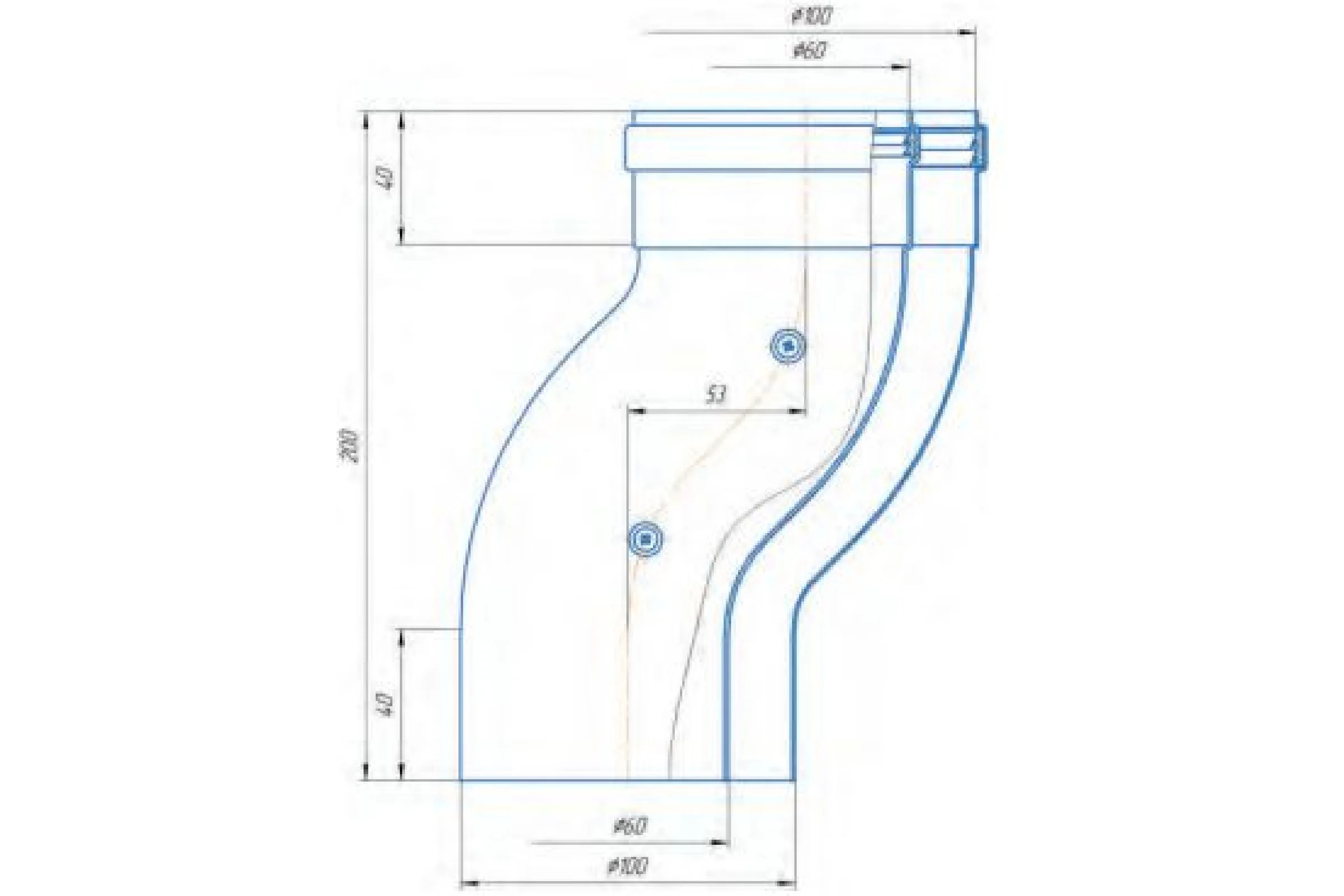 Отвод S-образный Okseler D60/100 oks01486