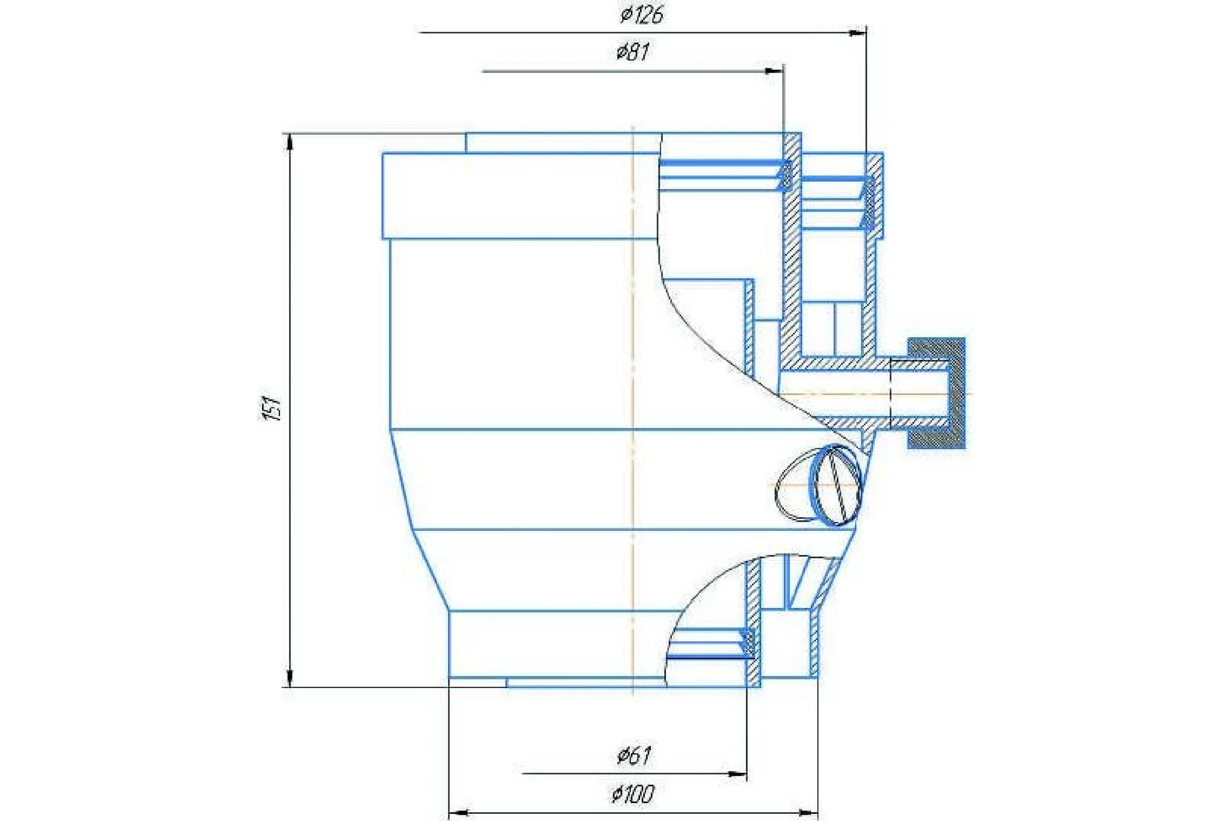 Переход Okseler с 60/100 на 80/125 с конденсатоотводом и инспекцией oks00116