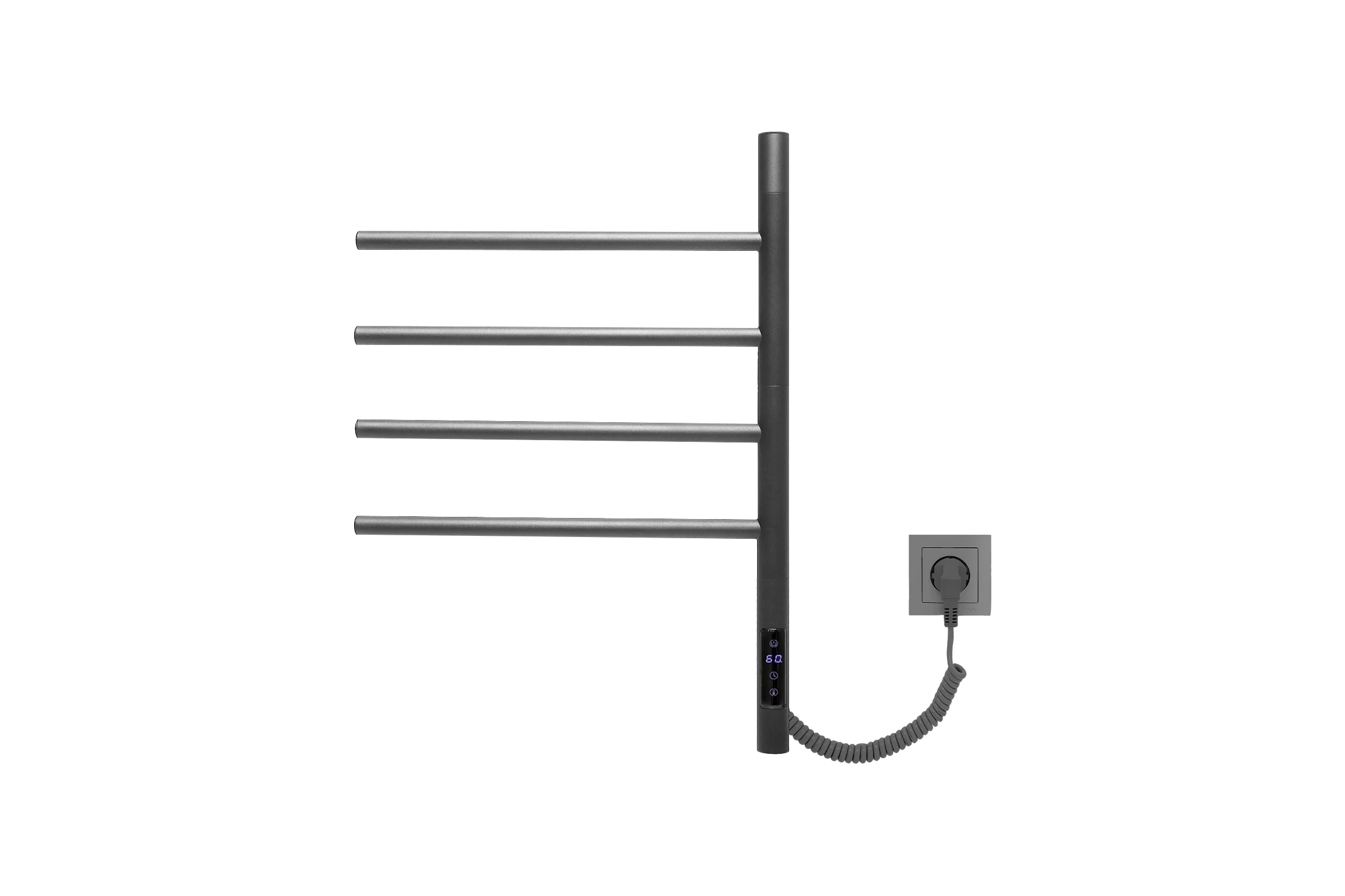 Полотенцесушитель электрический VINCEA 43x60, графит, таймер VTD-1S1CGE