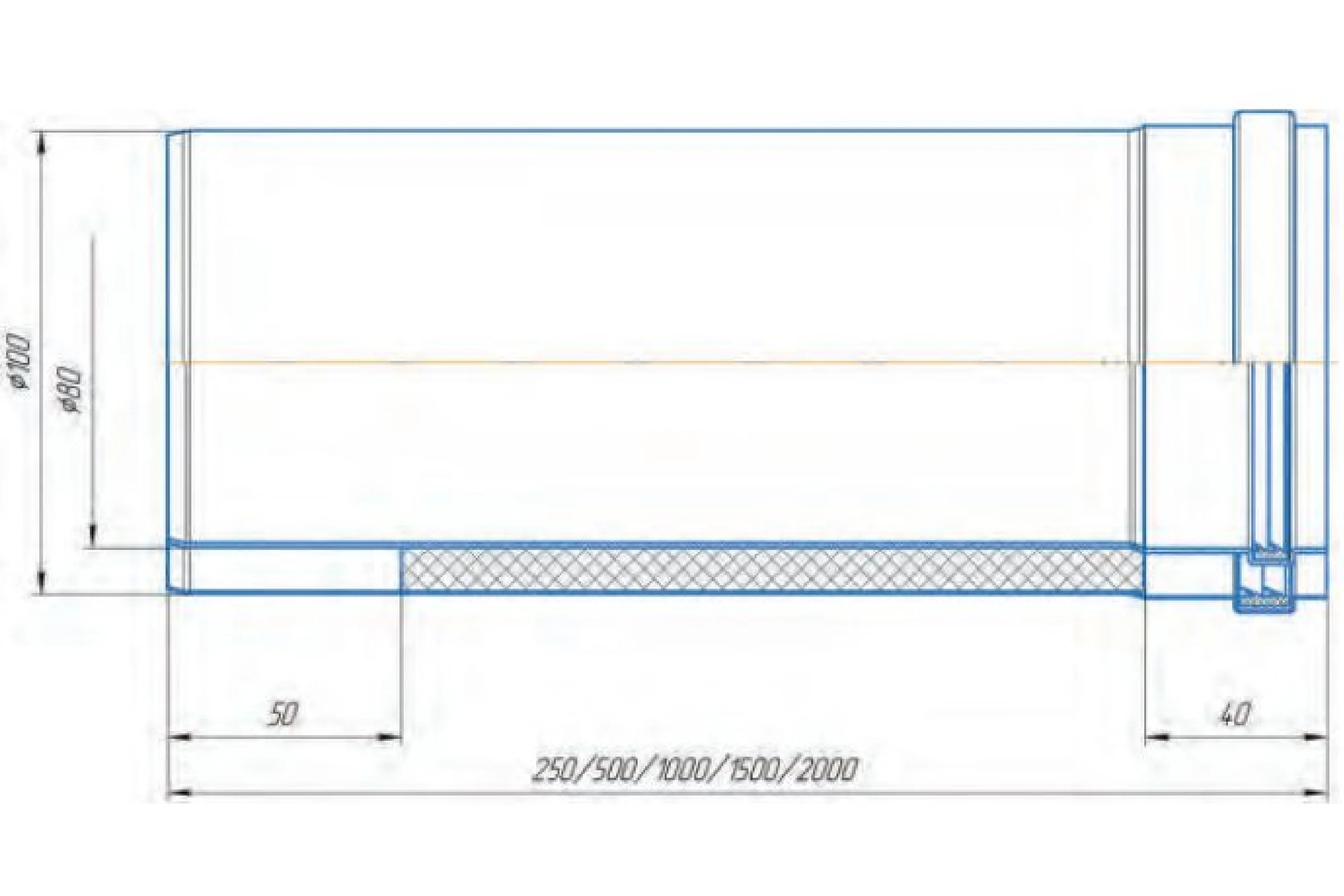 Удлинение утепленное Okseler газ д.80/100 - 1000 мм oks01477