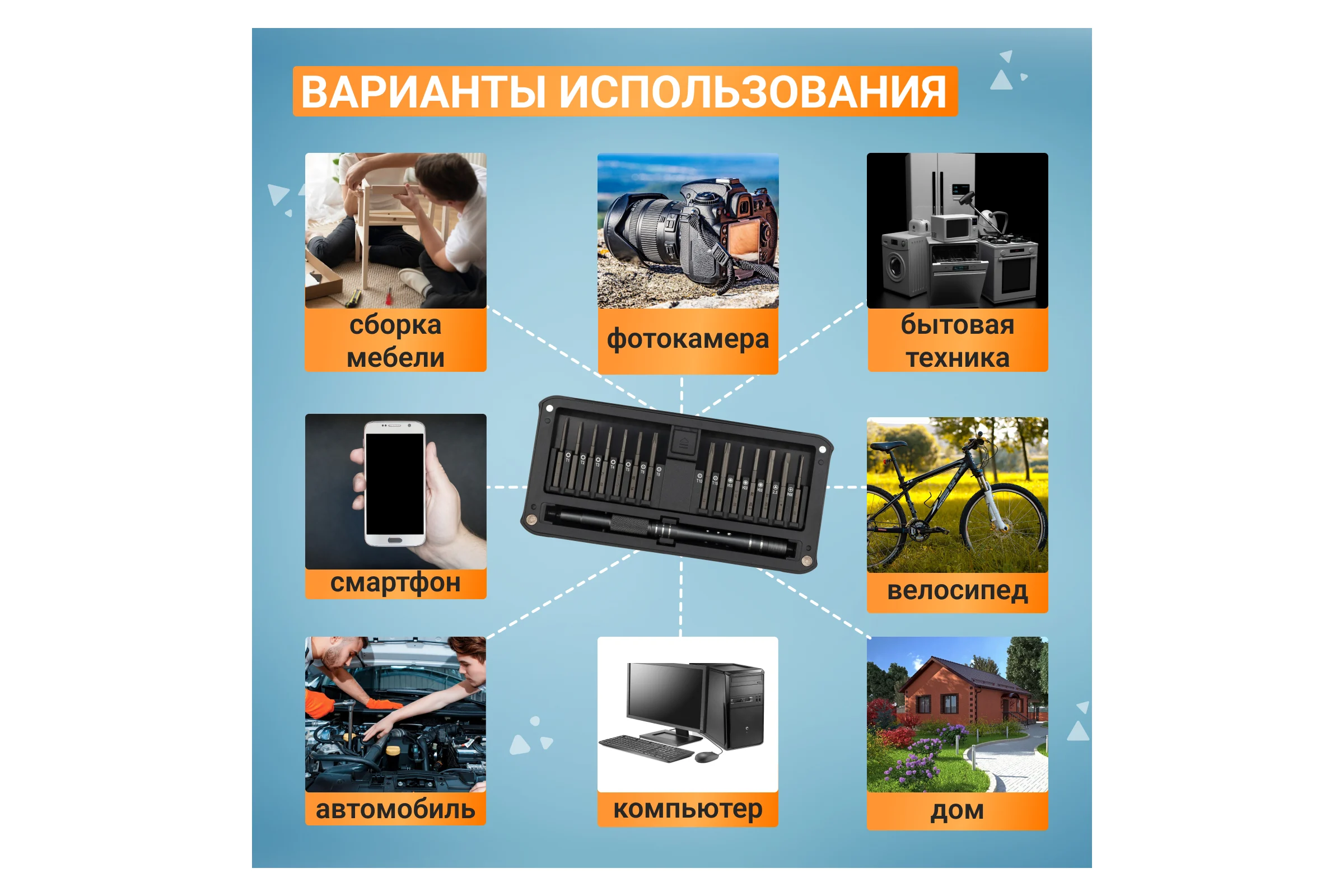 Набор отверток с битами KRANZ RA-02, для точных работ, сталь S2, 30 предметов, KR-12-4752