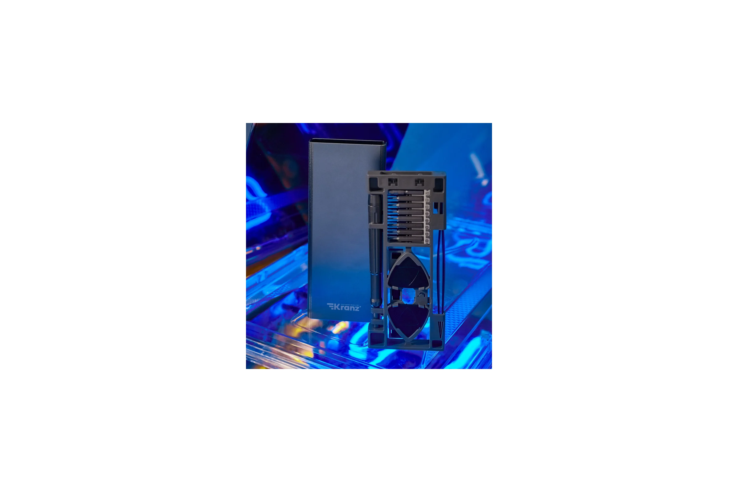 Отвертка с битами для точных работ KRANZ RA-04, сталь S2, 24 предмета KR-12-4754