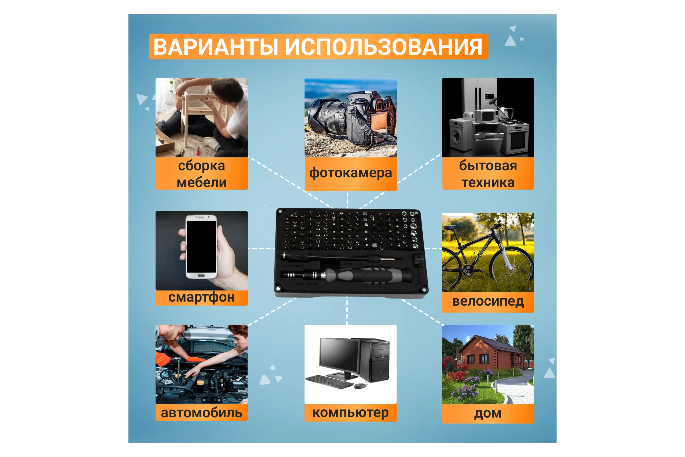 Отвертка с битами для точных работ KRANZ RA-05 CR-V, 106 предметов KR-12-4755