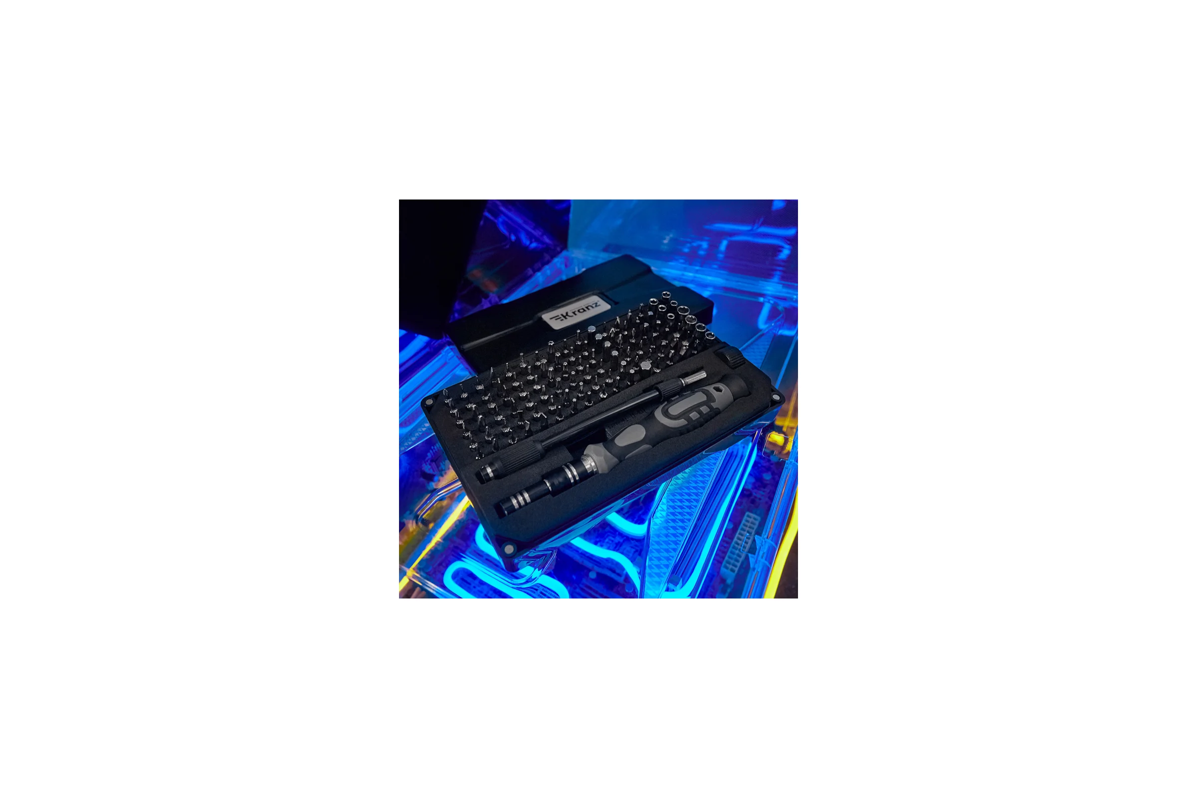Отвертка с битами для точных работ KRANZ RA-05 CR-V, 106 предметов KR-12-4755