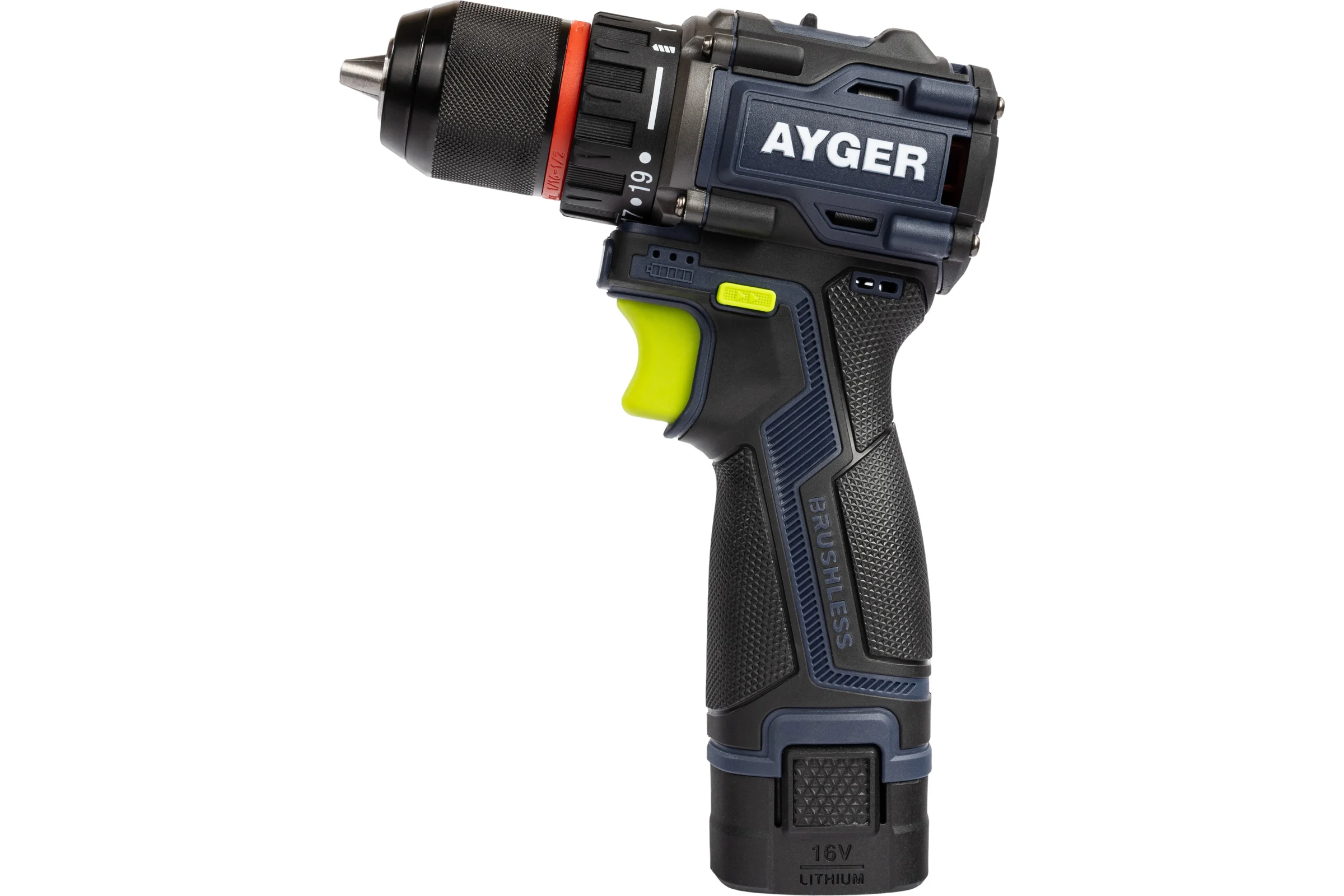 Аккумуляторный бесщеточный шуруповерт AYGER AP16BL2