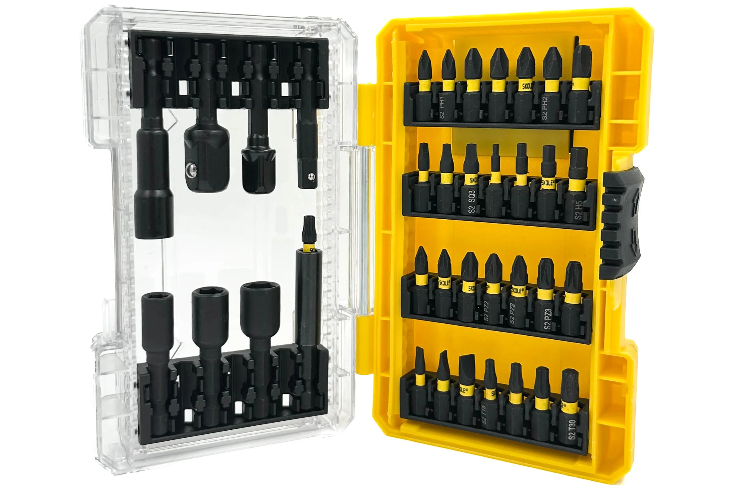 Набор бит SKOLE (BT15) 37PC (37 предметов, S2 сталь) BT15-37PC