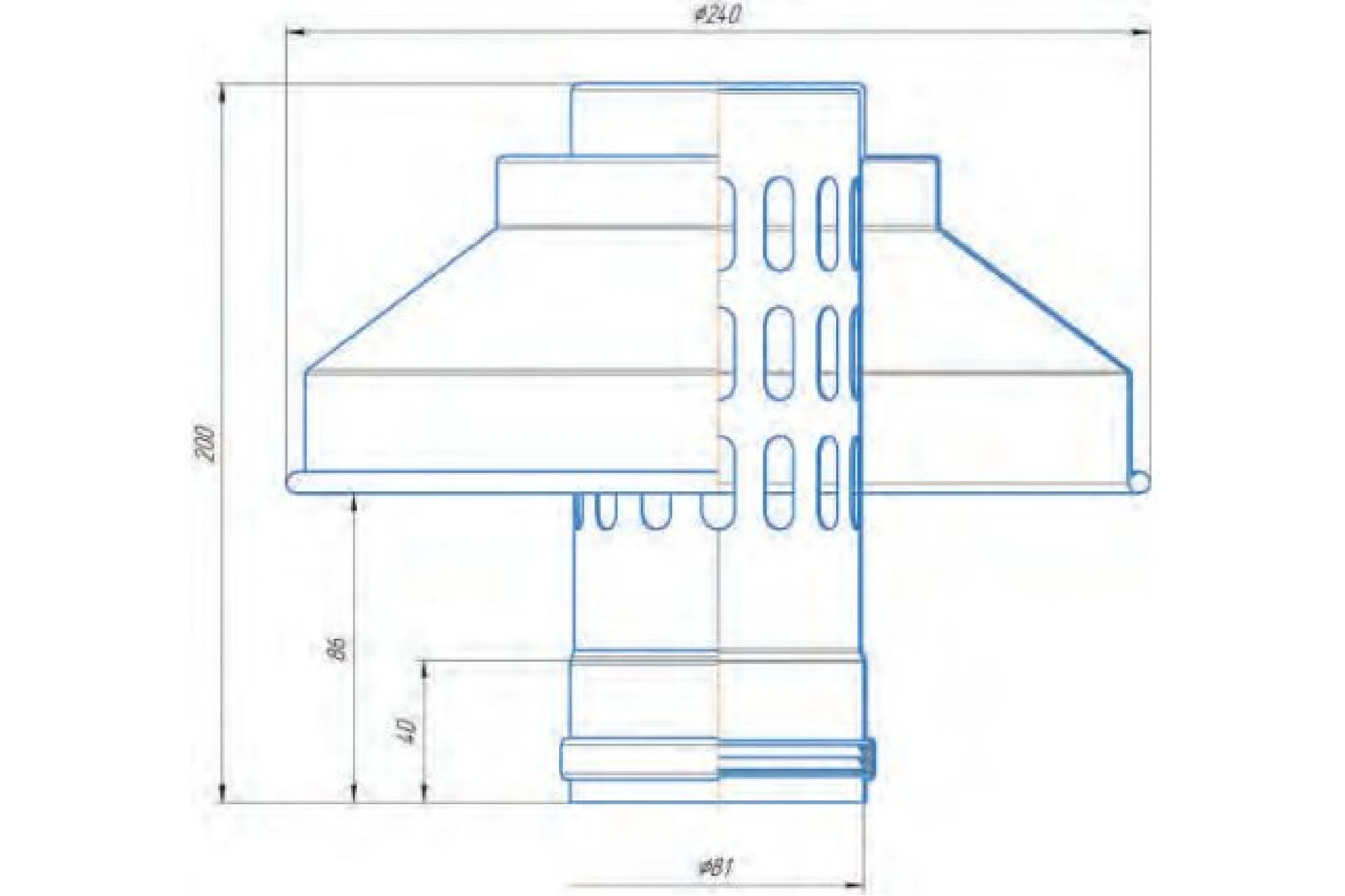 Оголовок с ветрозащитой Okseler D 80 черный (Алюминий) oks00089