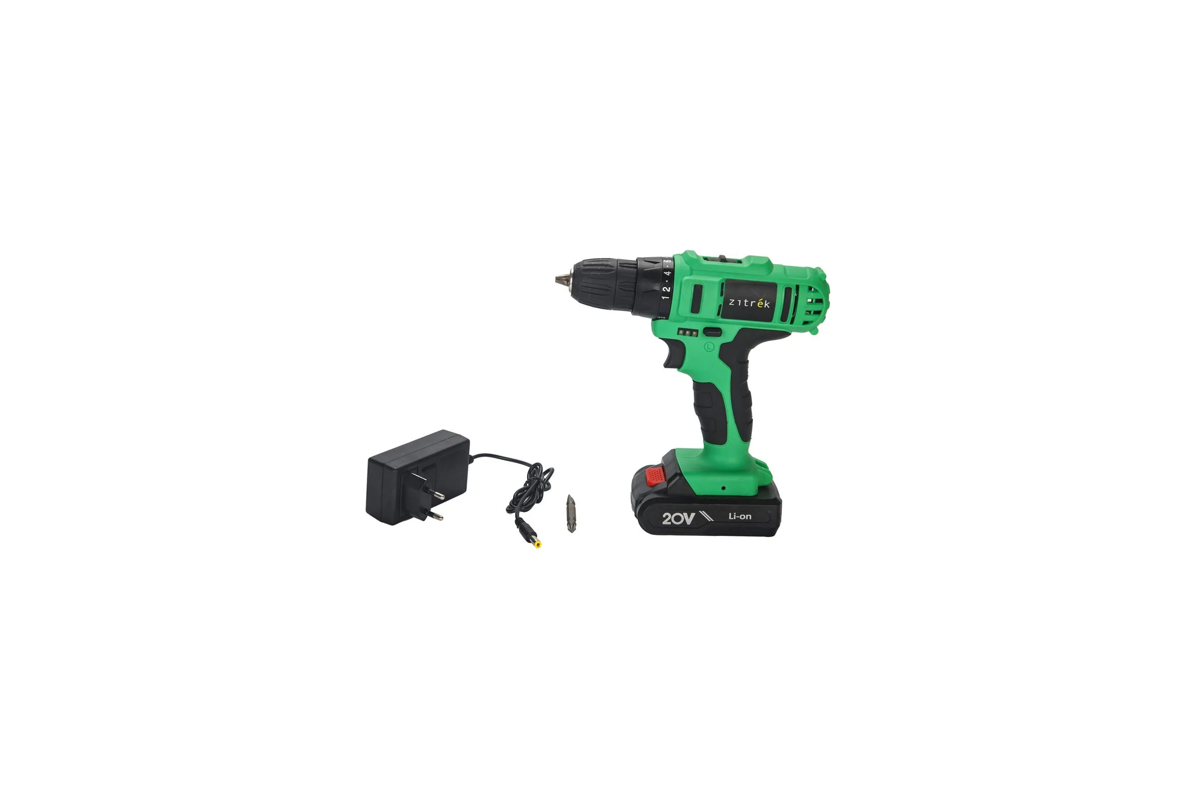 Аккумуляторная дрель-шуруповерт Zitrek Green 20-Li Plus, 20В, 2x2.0 Ач 083-1115