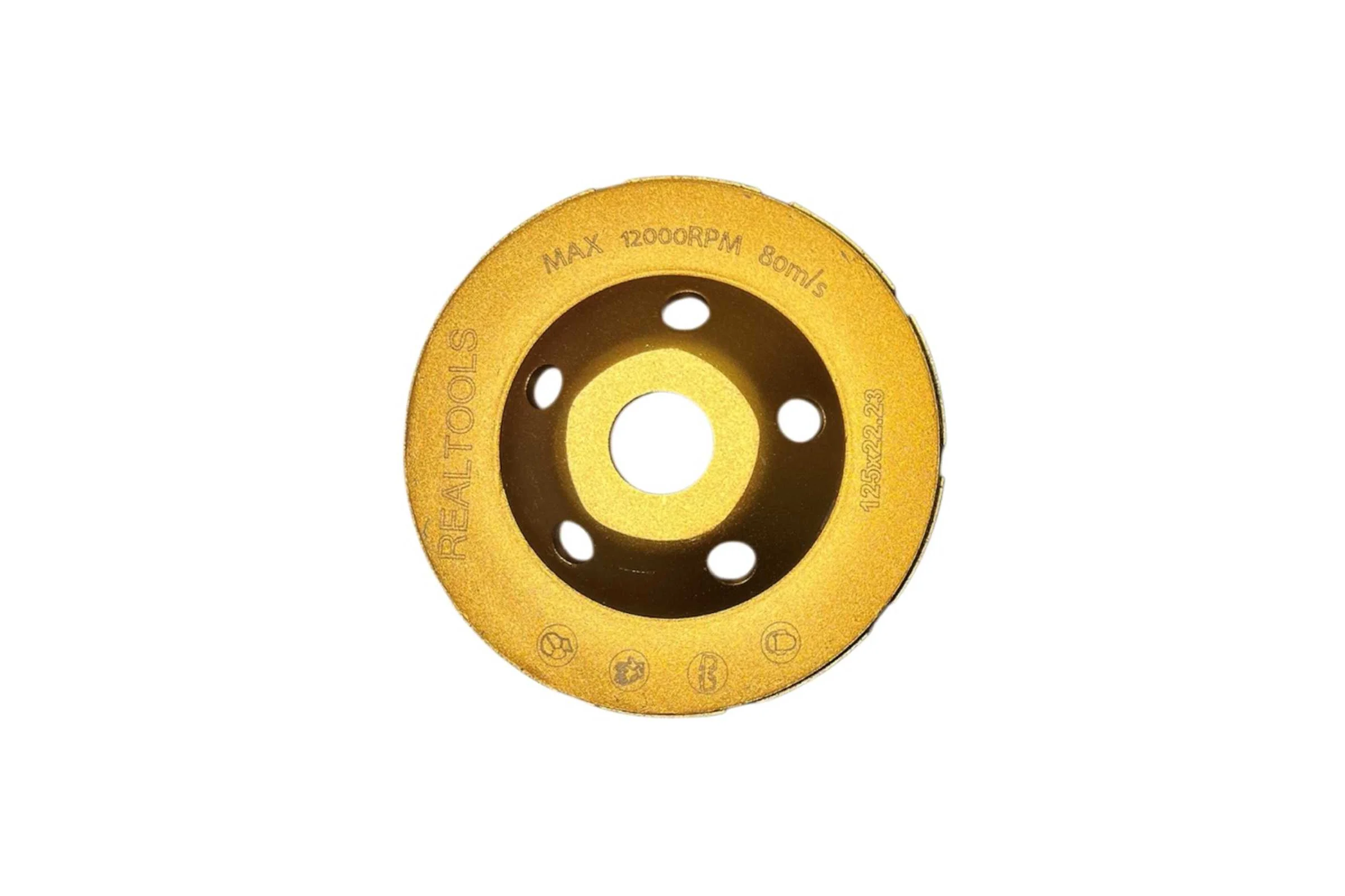 Чашка алмазная двухрядная шлифовальная REALTOOLS 125 мм Professional RTL-DCPQ-125