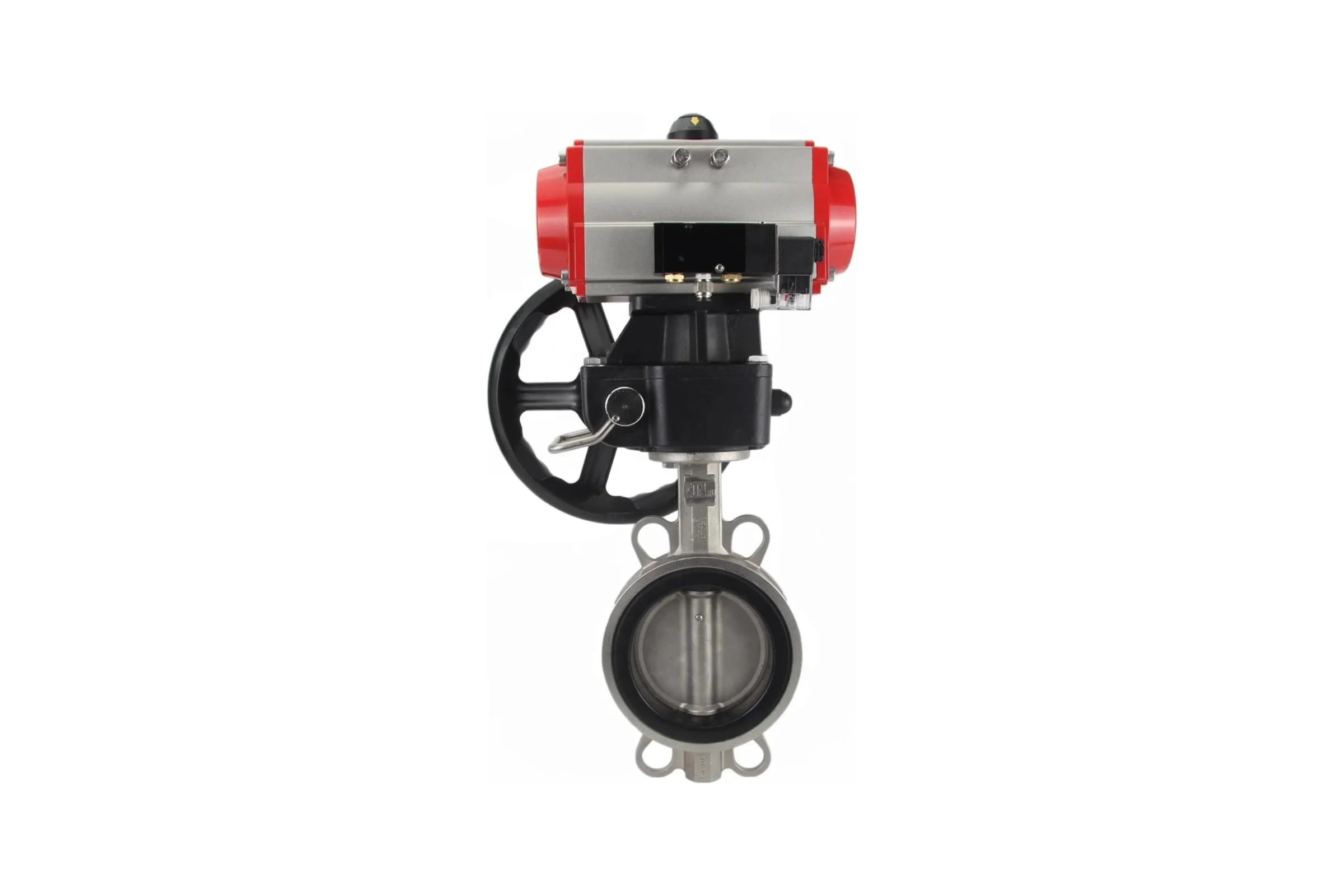 Затвор дисковый 316-316-VITON-2W-Fb Ду200 Ру16, пневмопривод DA-130, пневмораспределитель 24VDC, ручной дублёр HDM-3 DN.ru D050-85466