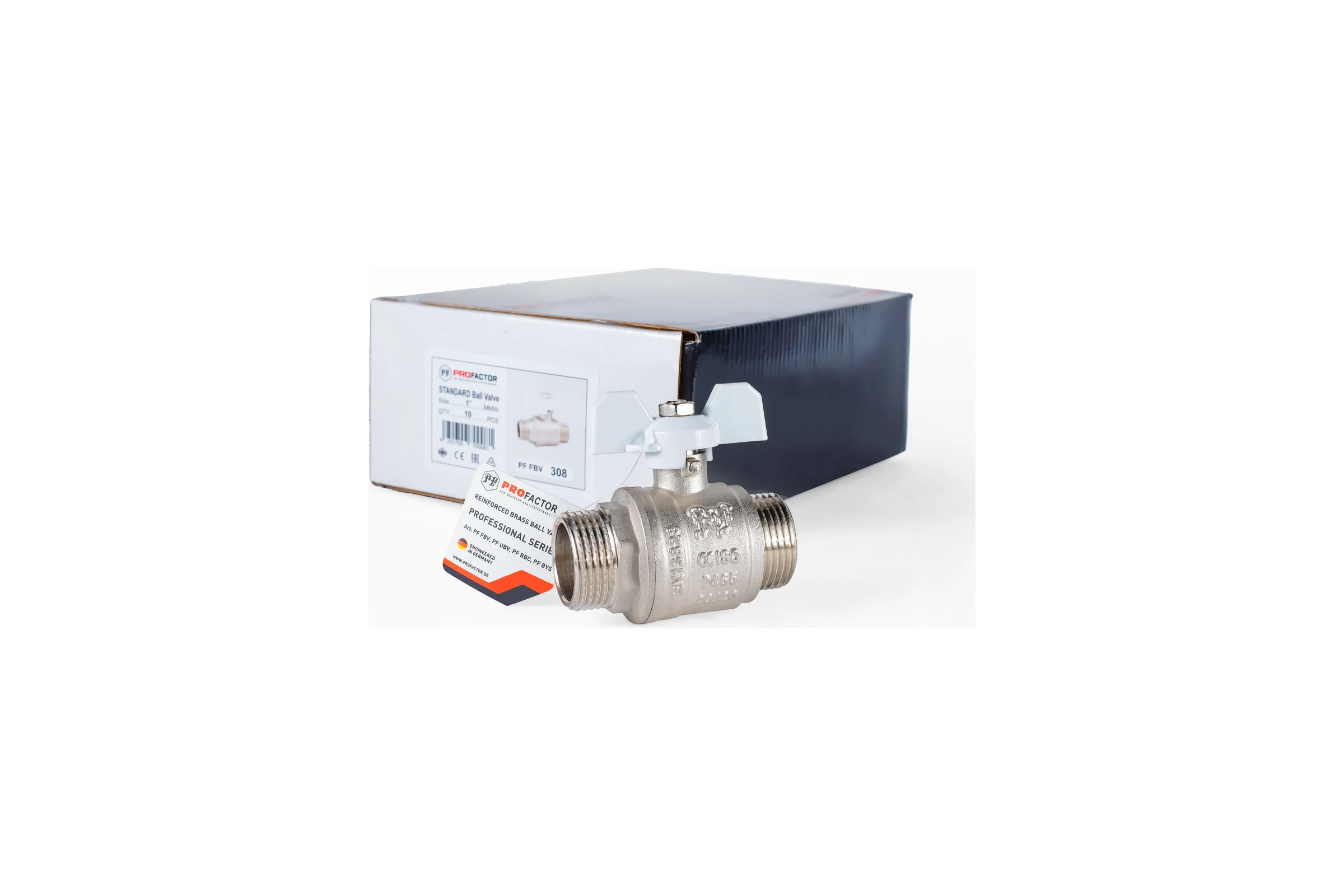Шаровой кран PROFACTOR PF STANDARD ручка бабочка, н/н 1 дюйм PF FBV 308
