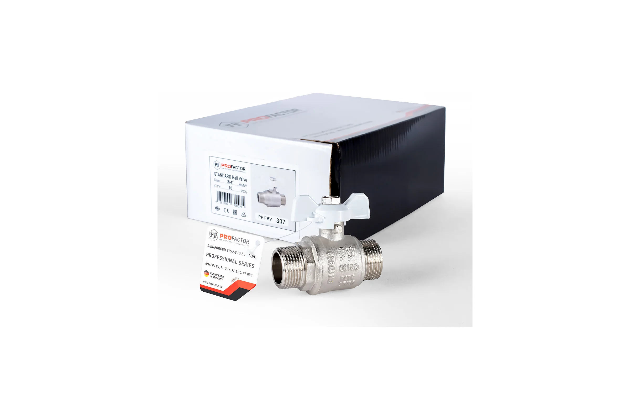 Шаровой кран PROFACTOR PF STANDARD ручка бабочка, н/н 3/4 дюйма PF FBV 307