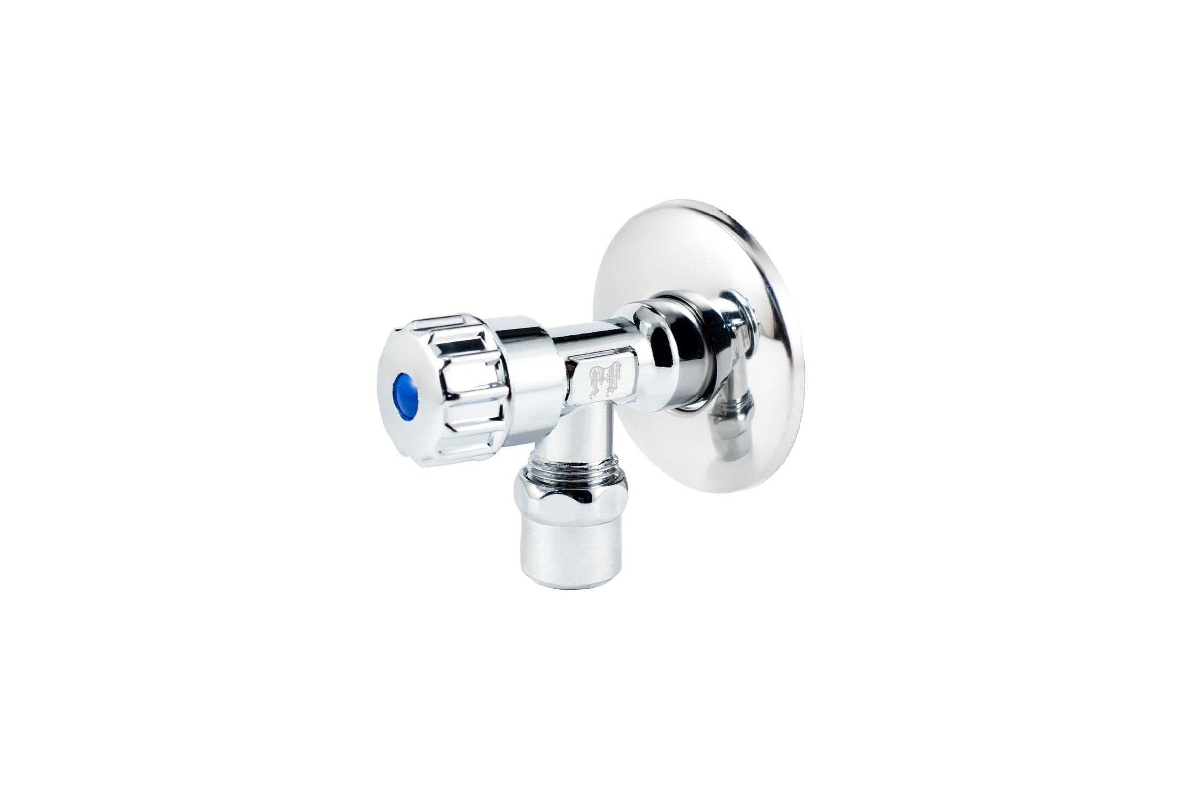 Угловой вентиль для бытовой техники PROFACTOR PF CHROME н/цанга 1/2 дюйма х 10мм PF BAV 362C