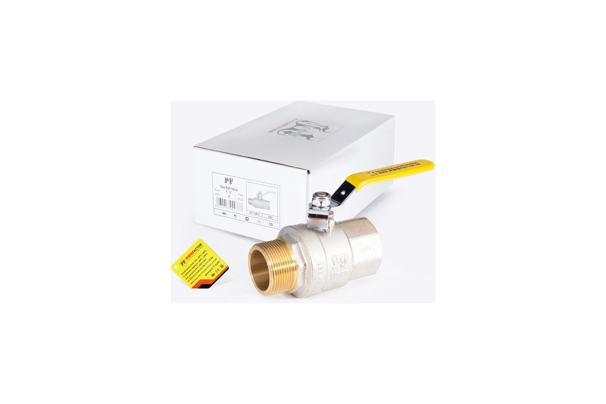 Шаровой кран для газа PROFACTOR PF GAS в/н рычаг 1 1/2 дюйма PF GBV 349