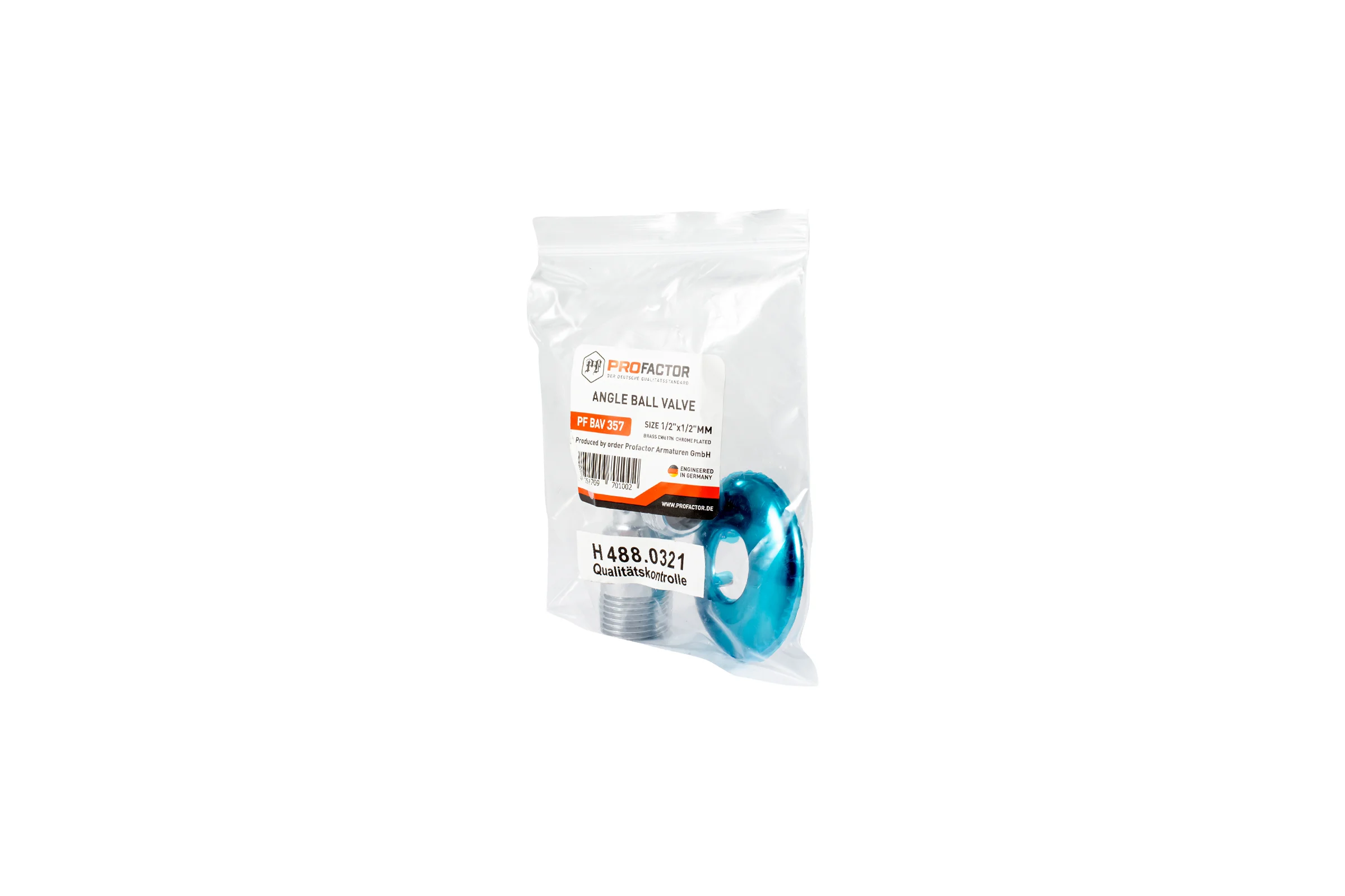 Угловой шаровой кран для бытовой техники PROFACTOR PF CHROME н/н 1/2 дюйма х 1/2 дюйма PF BAV 357