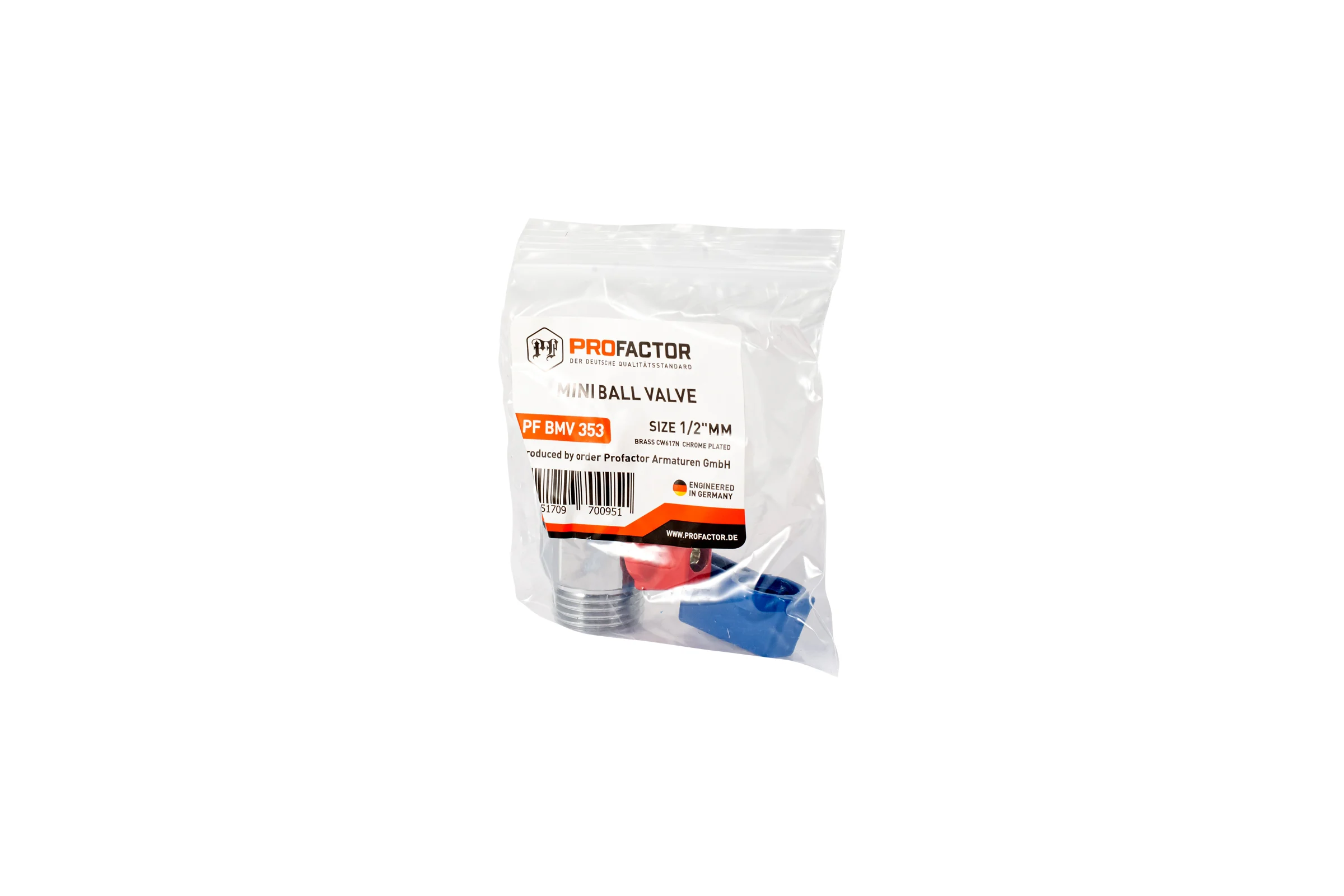 Шаровой кран PROFACTOR PF CHROME MINI для бытовой техники н/н 1/2 PF BMV 353