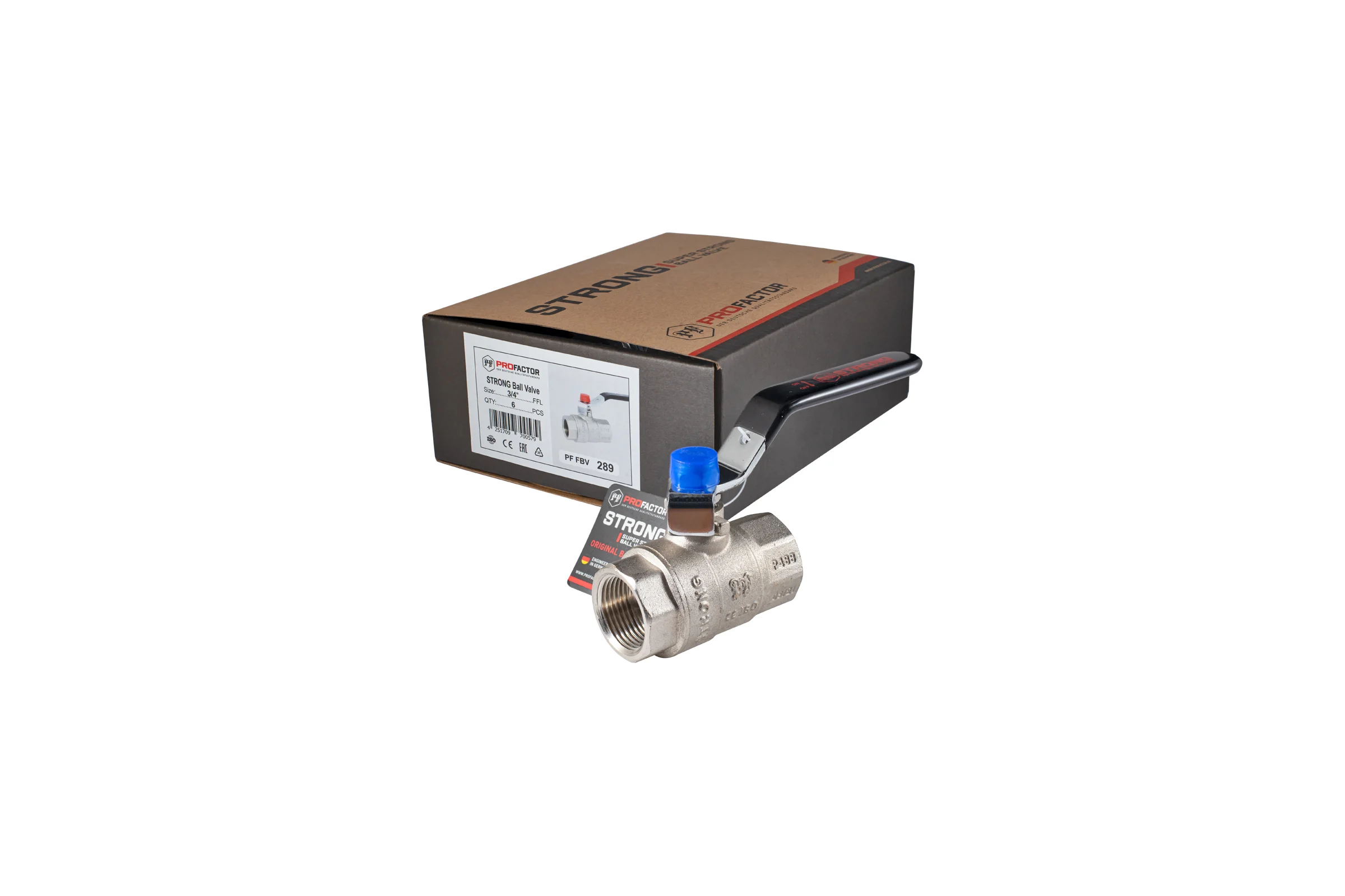 Шаровой кран PROFACTOR PF STRONG ручка рычаг, в/в 3/4 дюйма PF FBV 289