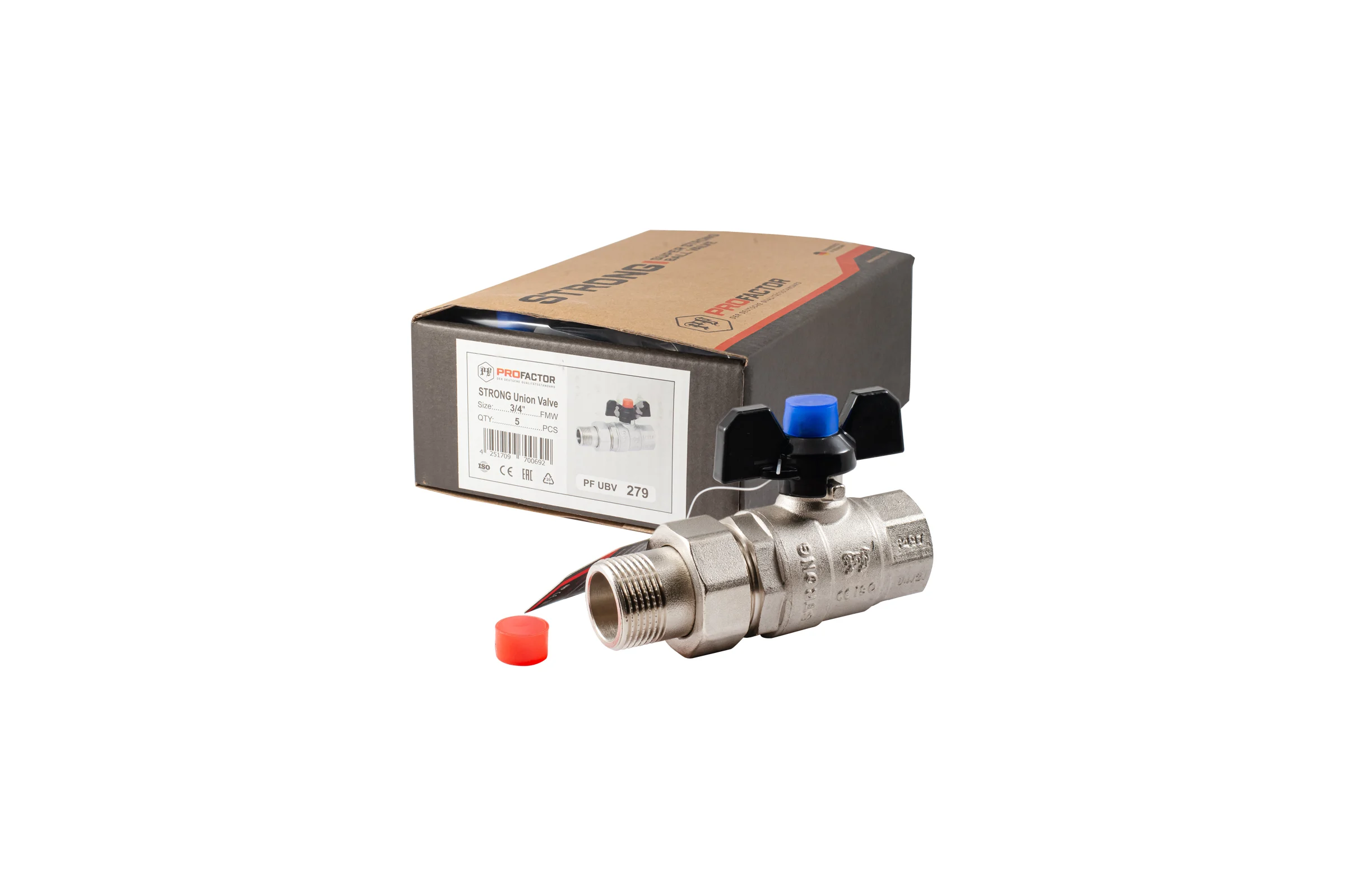 Шаровой кран PROFACTOR с полусгоном PF STRONG ручка бабочка в/н 3/4 дюйма PF UBV 279