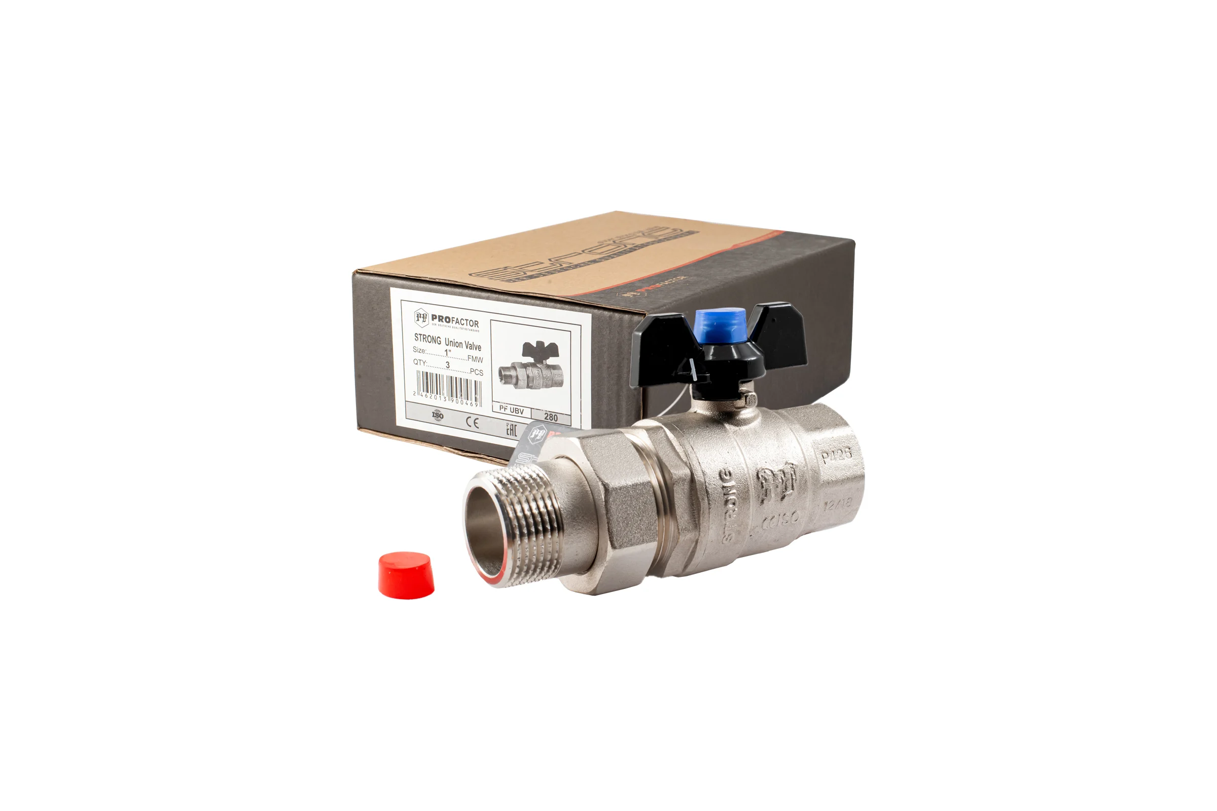 Шаровой кран PROFACTOR с полусгоном PF STRONG ручка бабочка  в/н 1 дюйм PF UBV 280