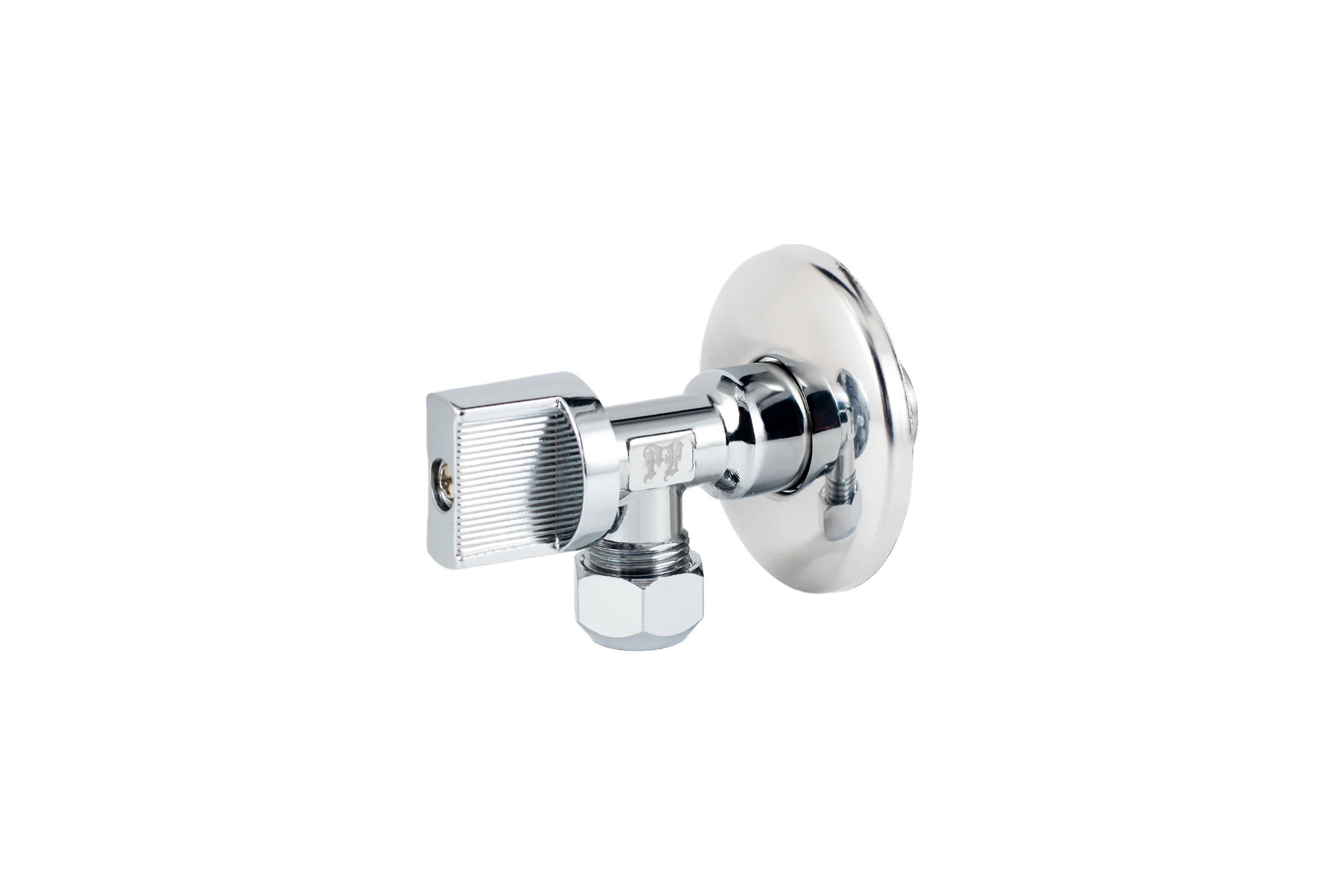 Угловой шаровой кран для бытовой техники PROFACTOR PF CHROME н/цанга 1/2 дюйма х 10 мм PF BAV 357C