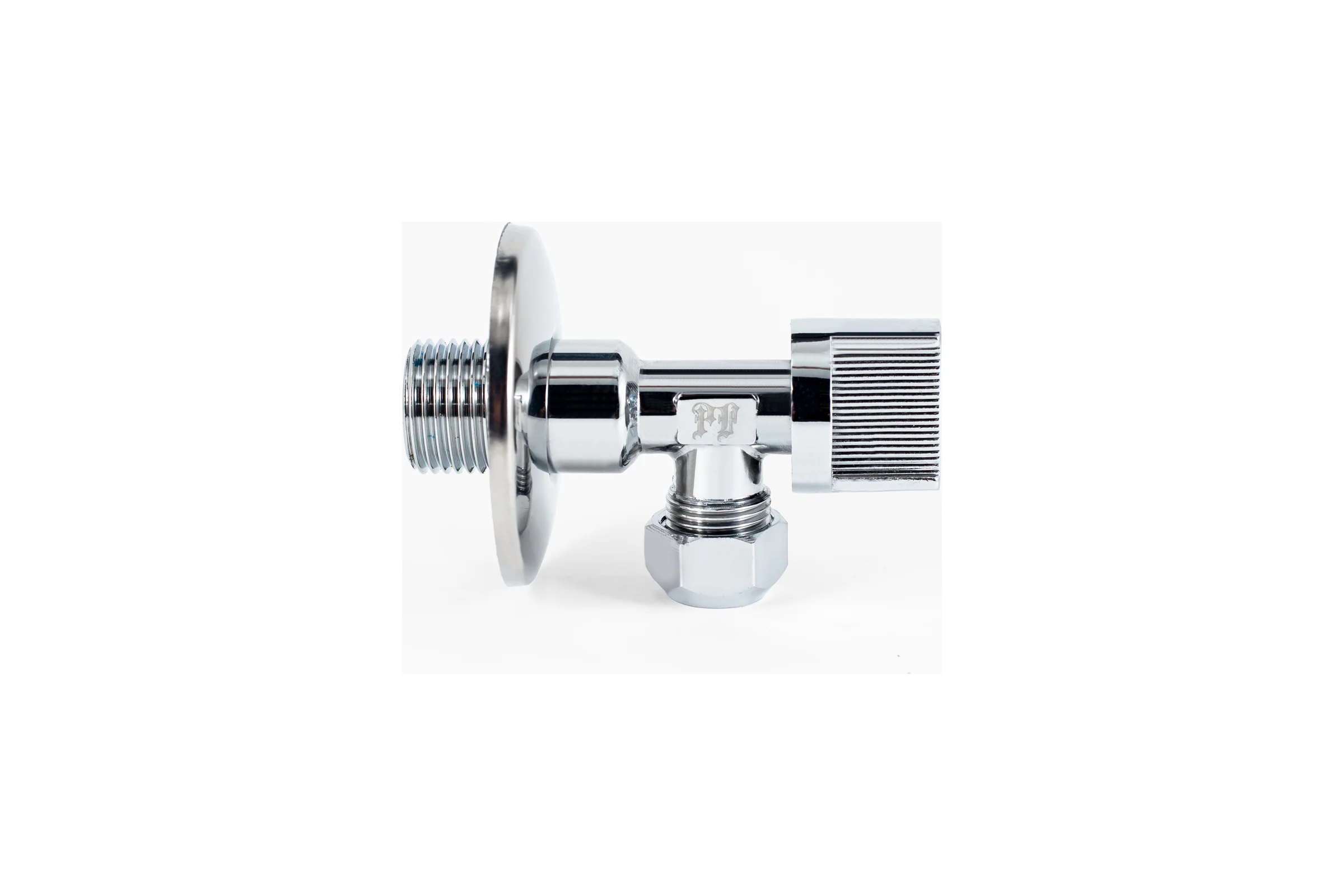Угловой шаровой кран для бытовой техники PROFACTOR PF CHROME н/цанга 1/2 дюйма х 10 мм PF BAV 357C