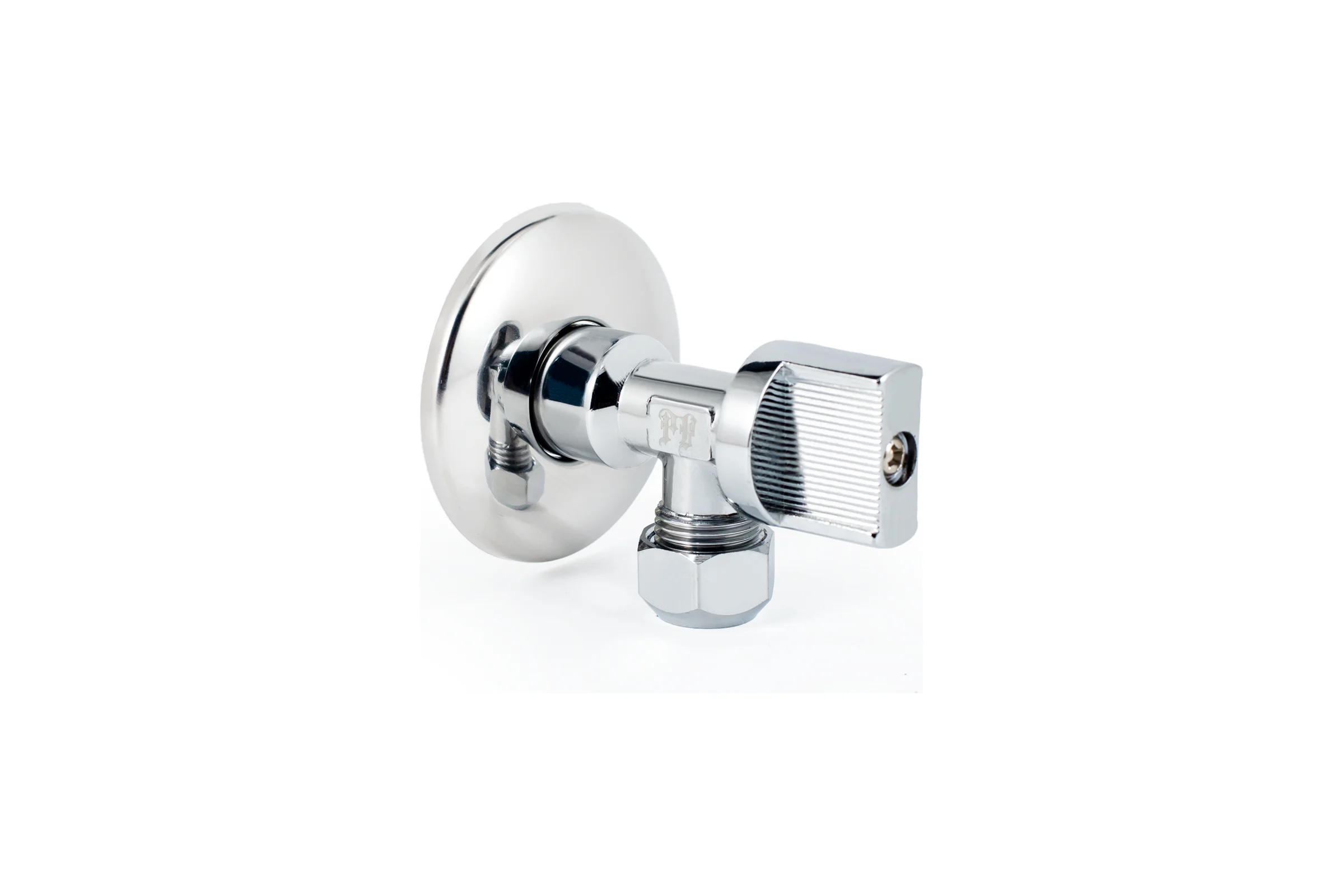 Угловой шаровой кран для бытовой техники PROFACTOR PF CHROME н/цанга 1/2 дюйма х 10 мм PF BAV 357C