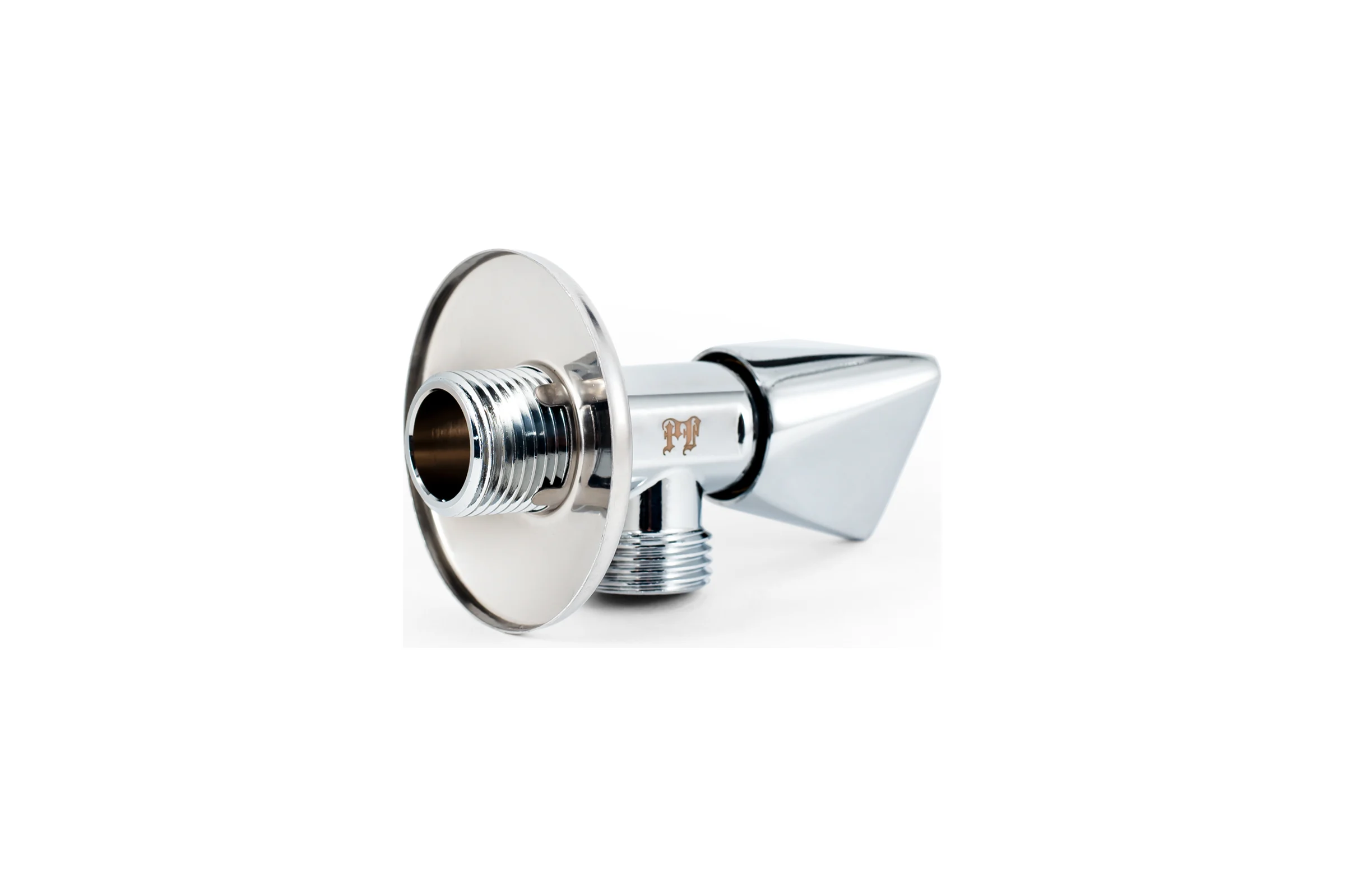 Угловой вентиль для бытовой техники PROFACTOR с металл. ручка PF CHROME н/н 1/2 дюйма х 1/2 дюйма PF BAV 363