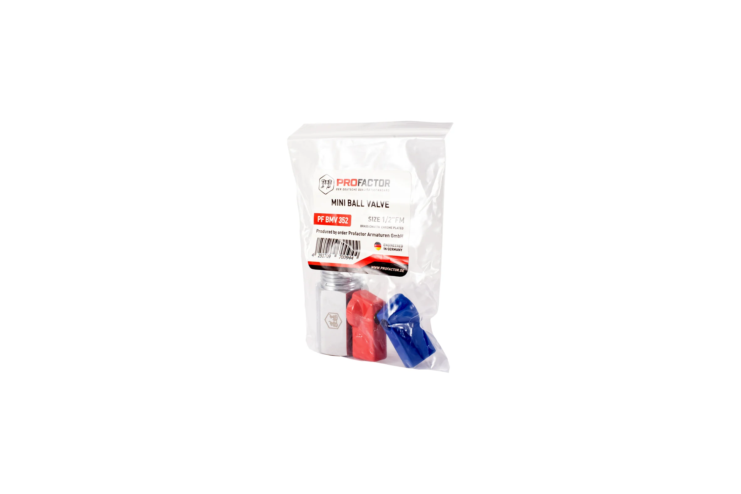 Шаровой кран PROFACTOR PF CHROME MINI для бытовой техники в/н 1/2 PF BMV 352