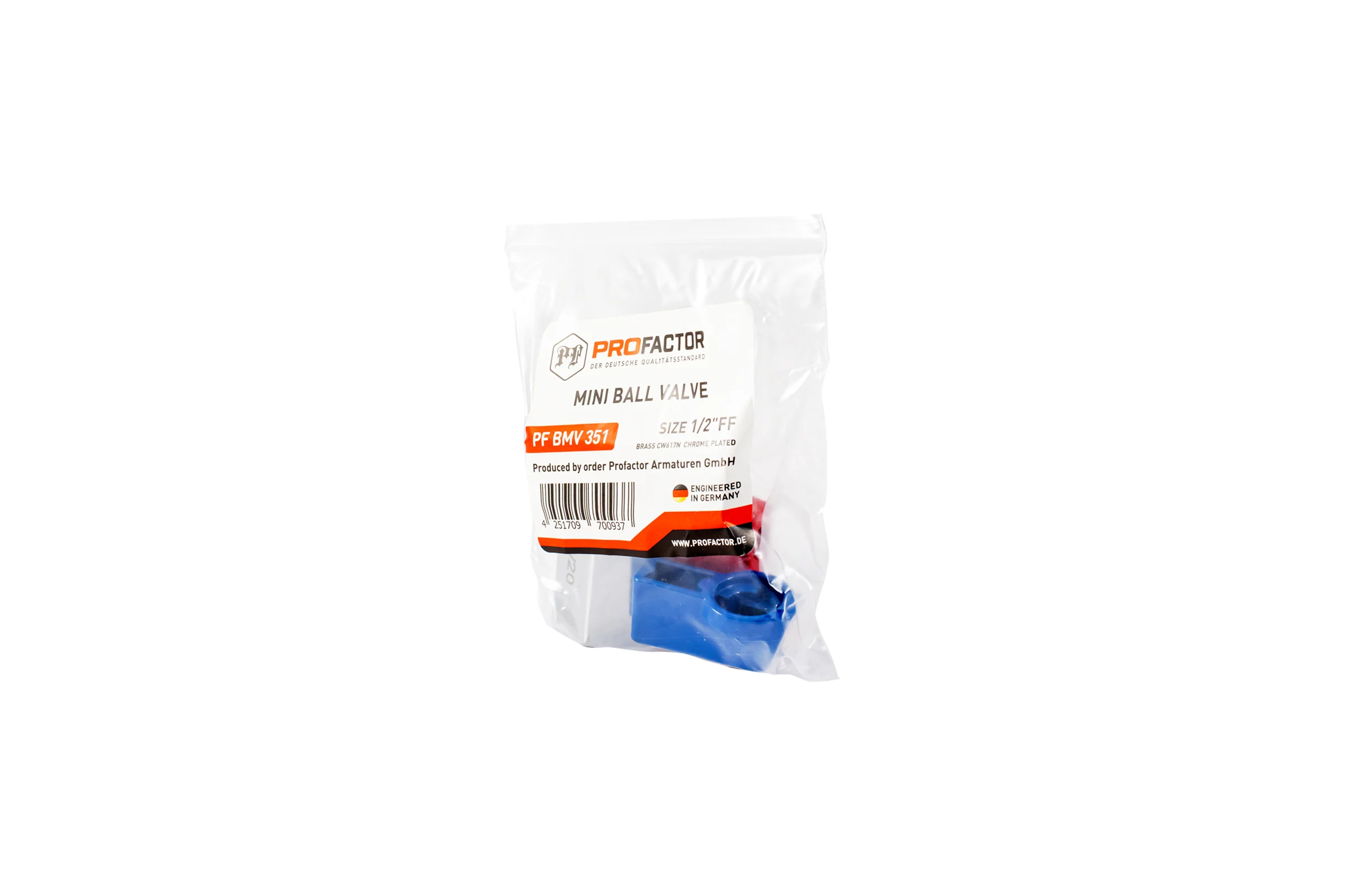 Шаровой кран PROFACTOR PF CHROME MINI для бытовой техники в/в 1/2 PF BMV 351