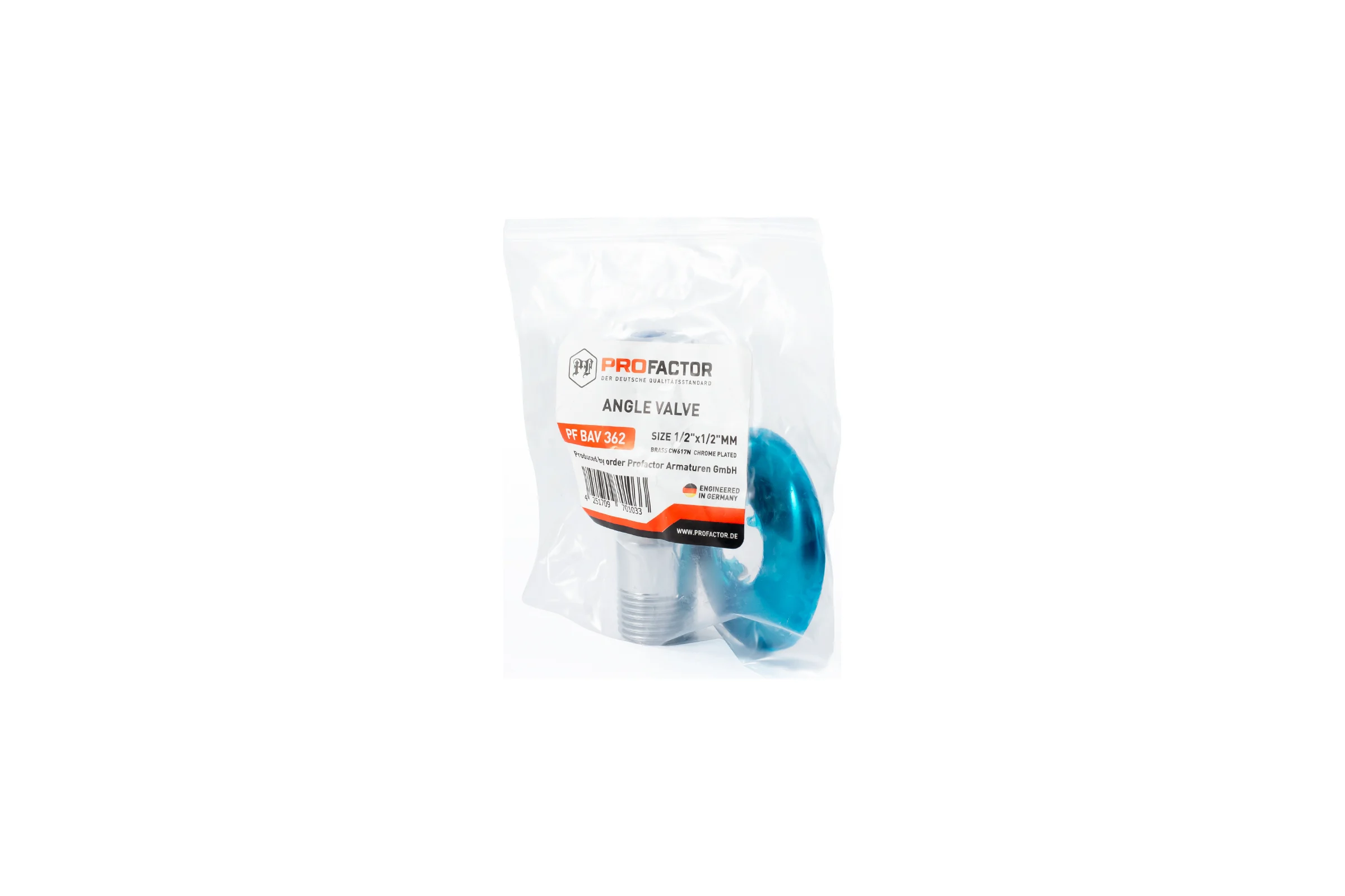 Угловой вентиль для бытовой техники PROFACTOR PF CHROME н/н 1/2 дюйма х 1/2 дюйма PF BAV 362
