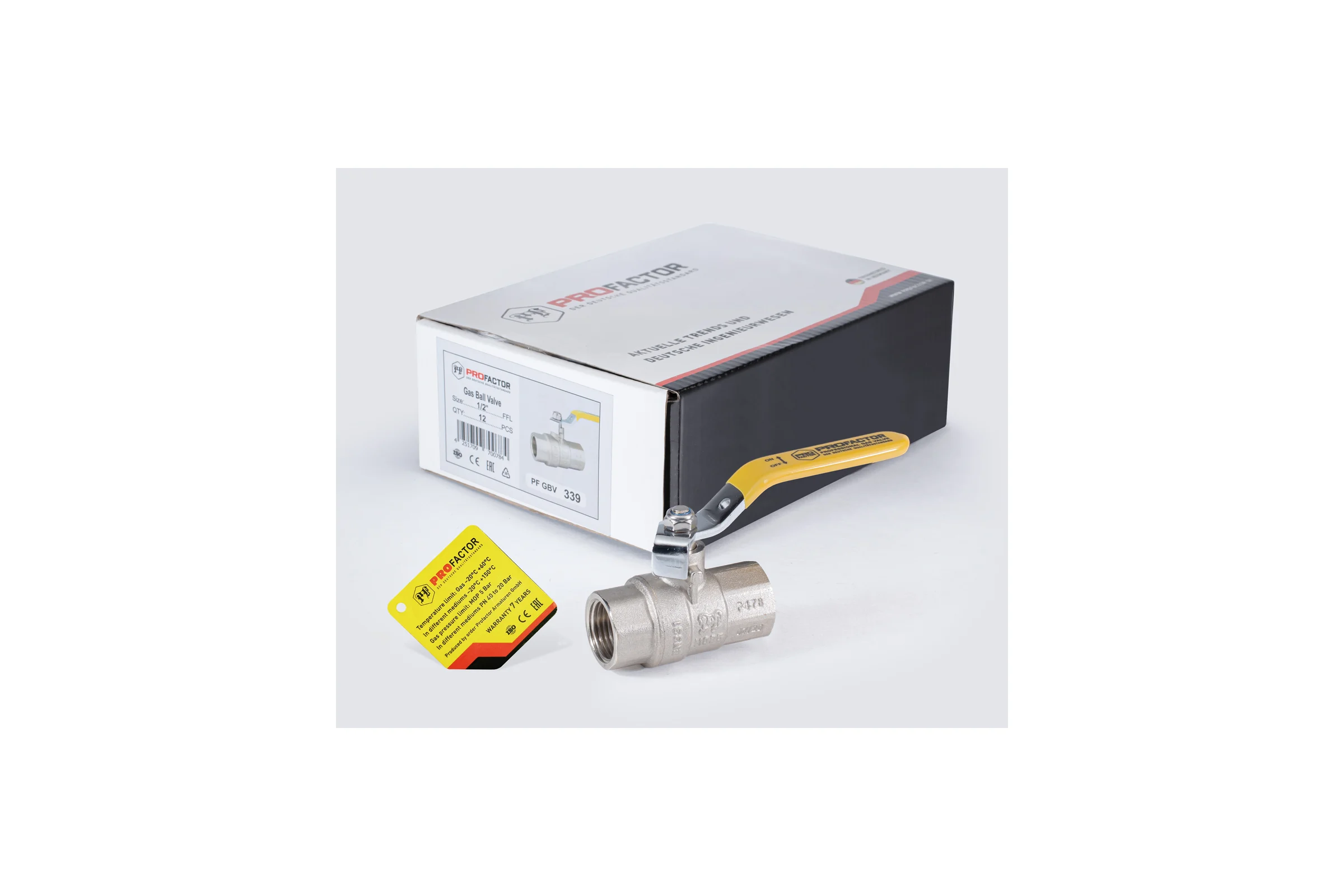 Шаровой кран для газа PROFACTOR PF GAS ручка рычаг, в/в 1/2 дюйма PF GBV 339