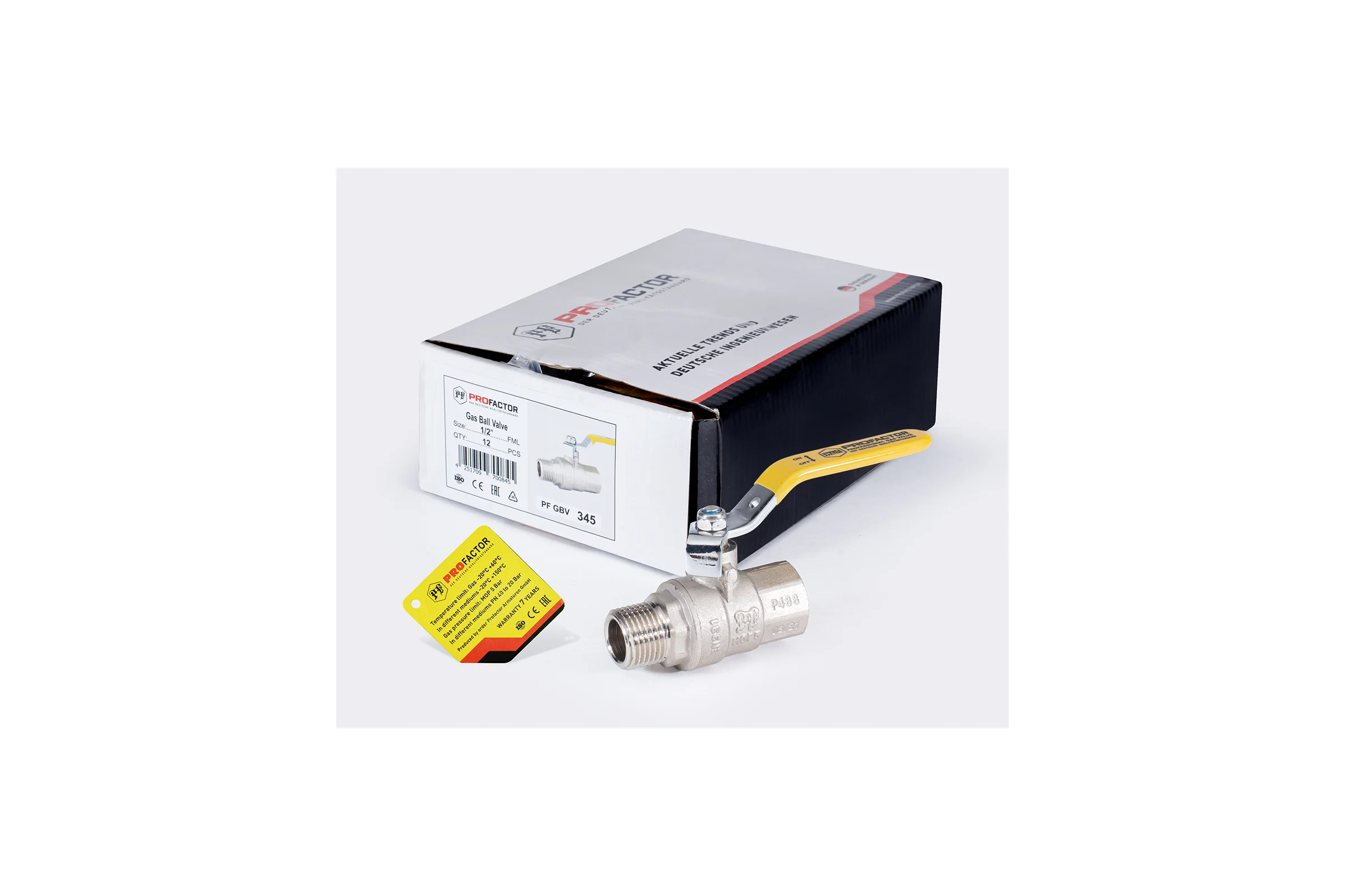 Шаровой кран для газа PROFACTOR PF GAS ручка рычаг, в/н 1/2 дюйма PF GBV 345