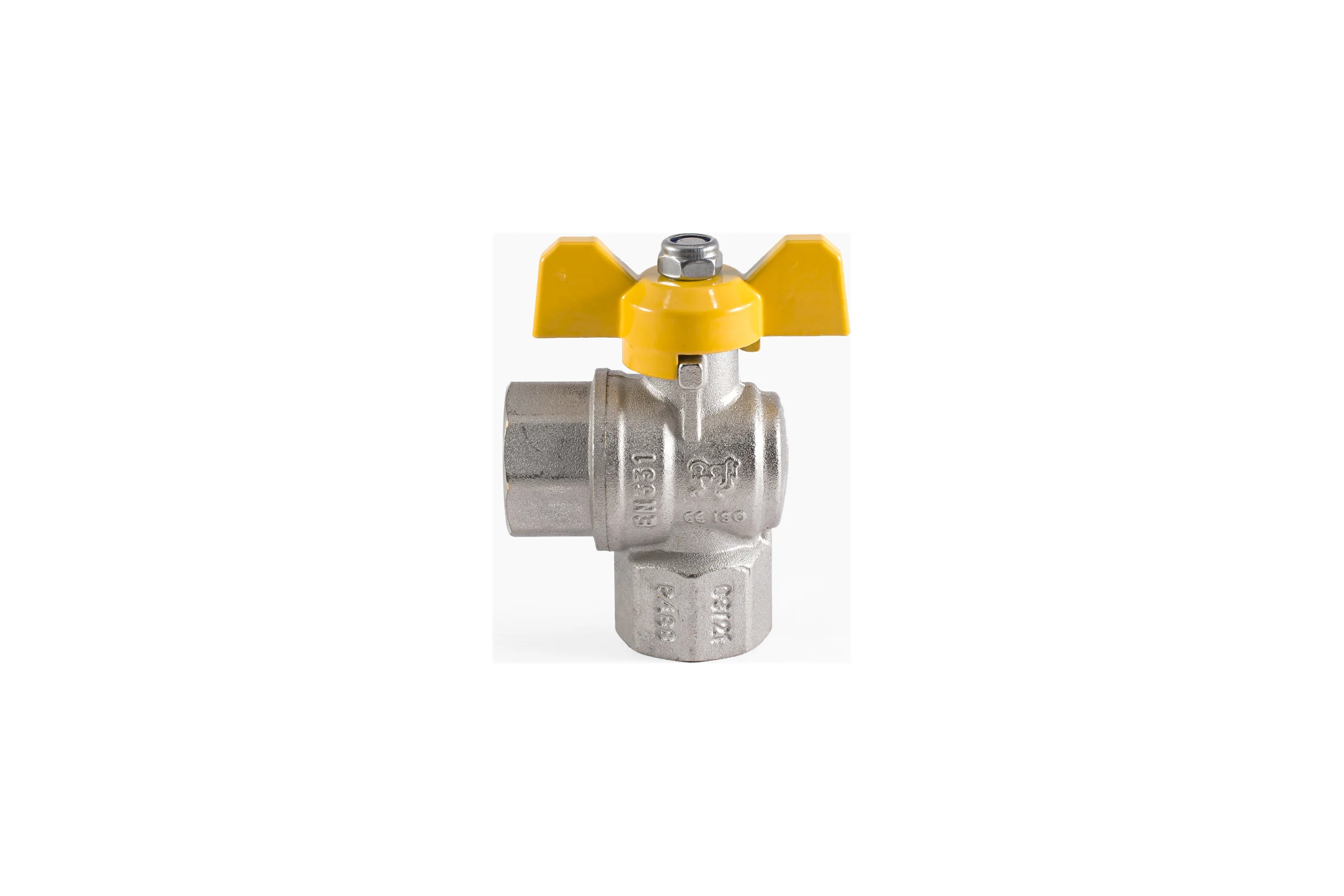 Шаровой угловой кран для газа PROFACTOR PF GAS ручка бабочка, в/в 1/2 дюйма PF GBV 333A