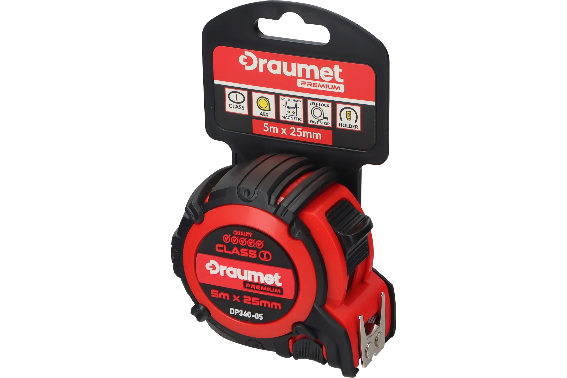 Рулетка обрезиненная DRAUMET PREMIUM 5 м x 25 мм DP340-05