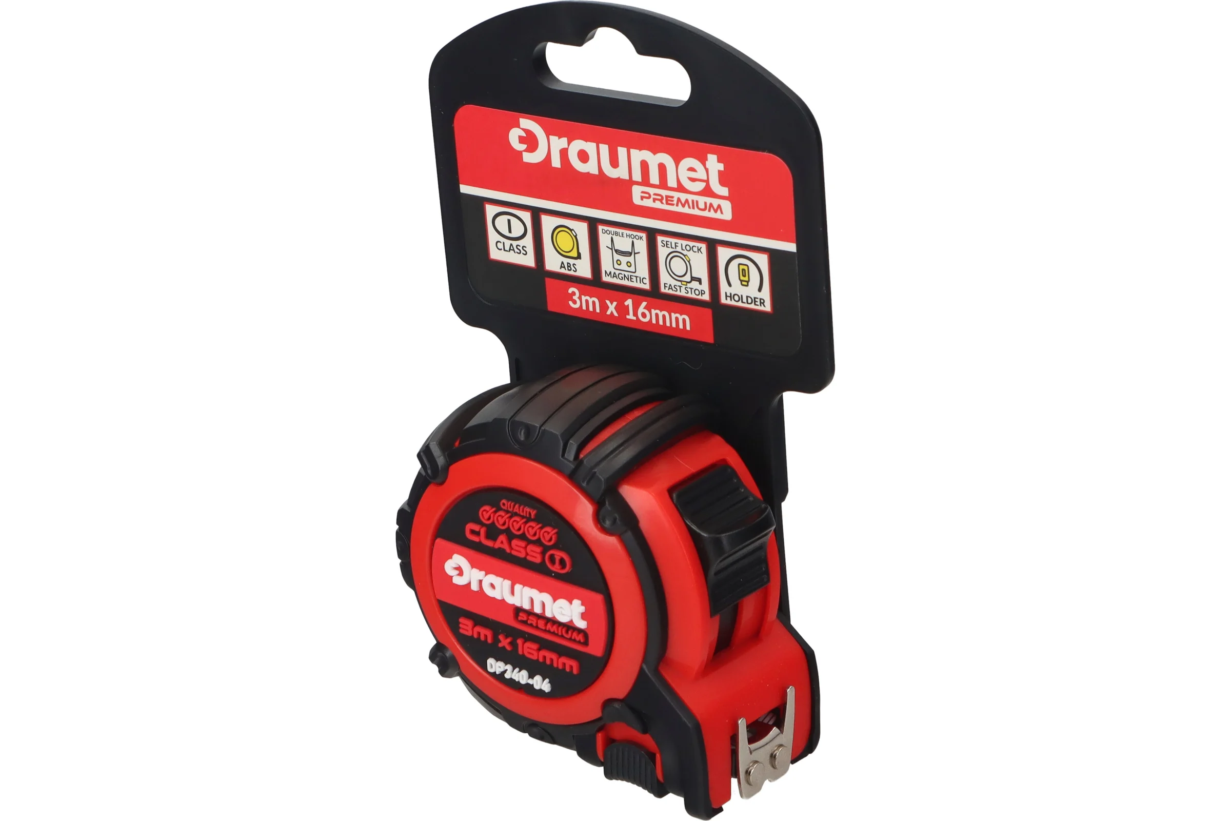 Рулетка обрезиненная DRAUMET PREMIUM 3 м x 16 мм DP340-04
