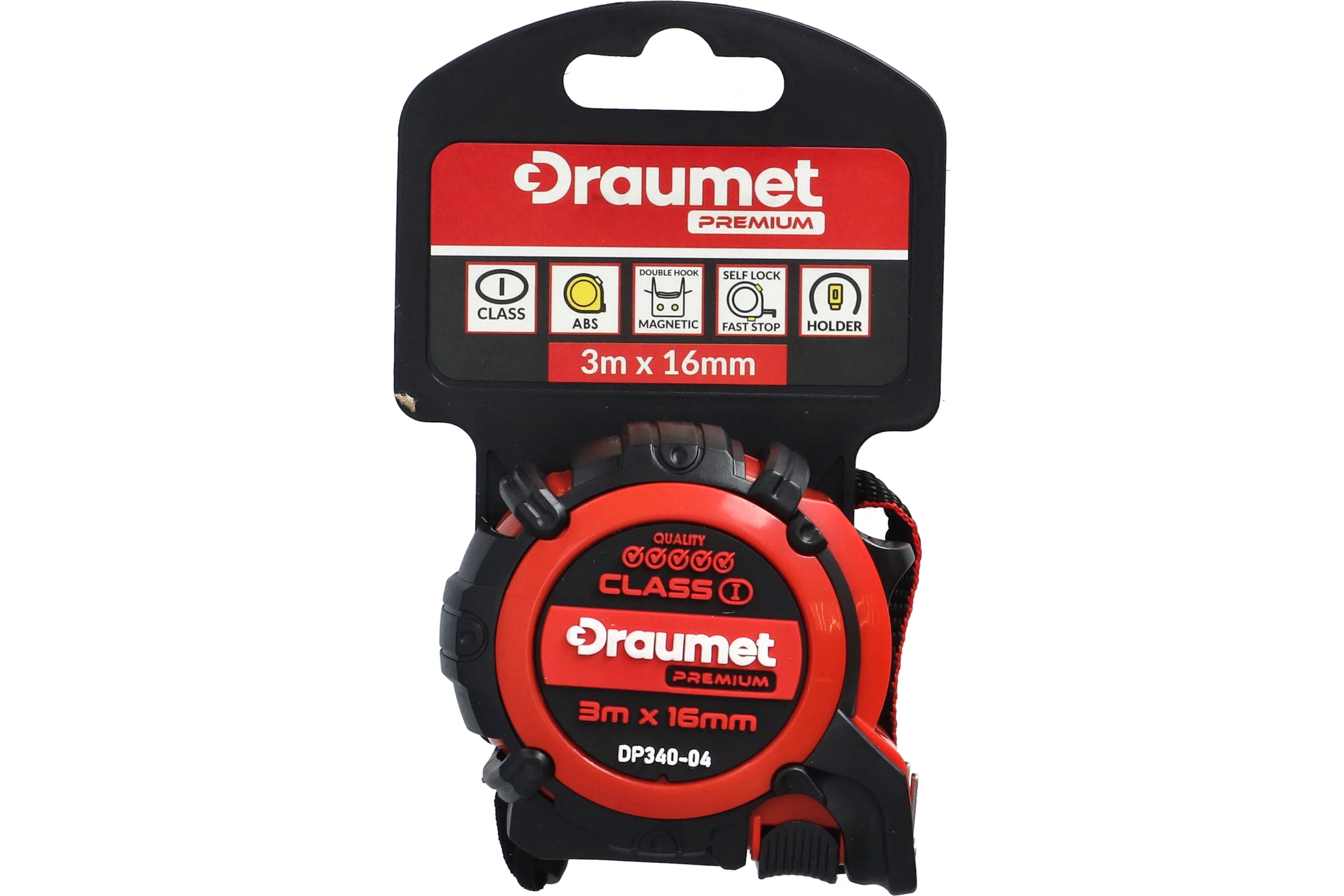 Рулетка обрезиненная DRAUMET PREMIUM 3 м x 16 мм DP340-04