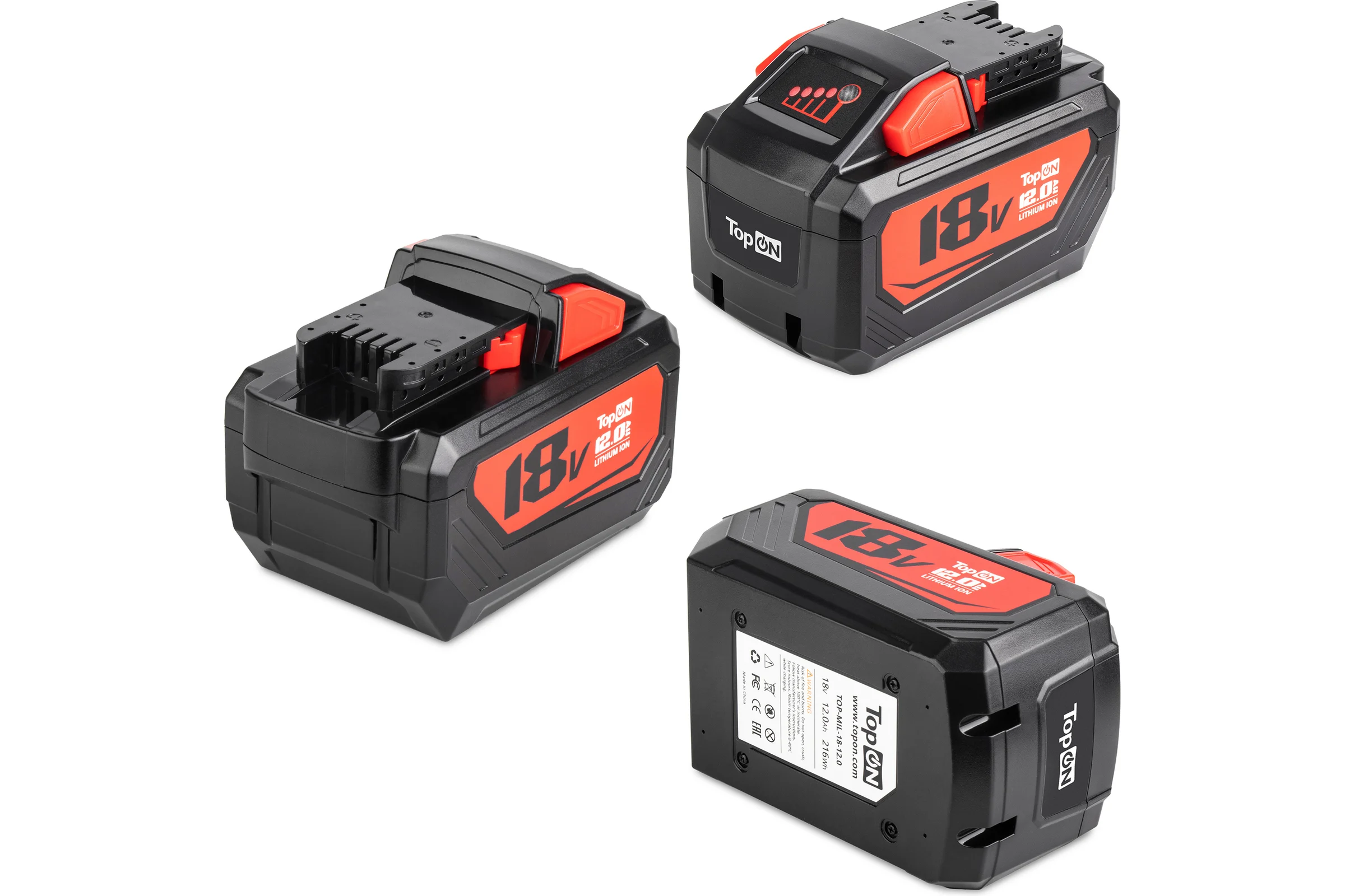 Аккумулятор TopOn 18V 12.0Ah (Li-ion) PN: M18 B12 TOP-MIL-18-12.0