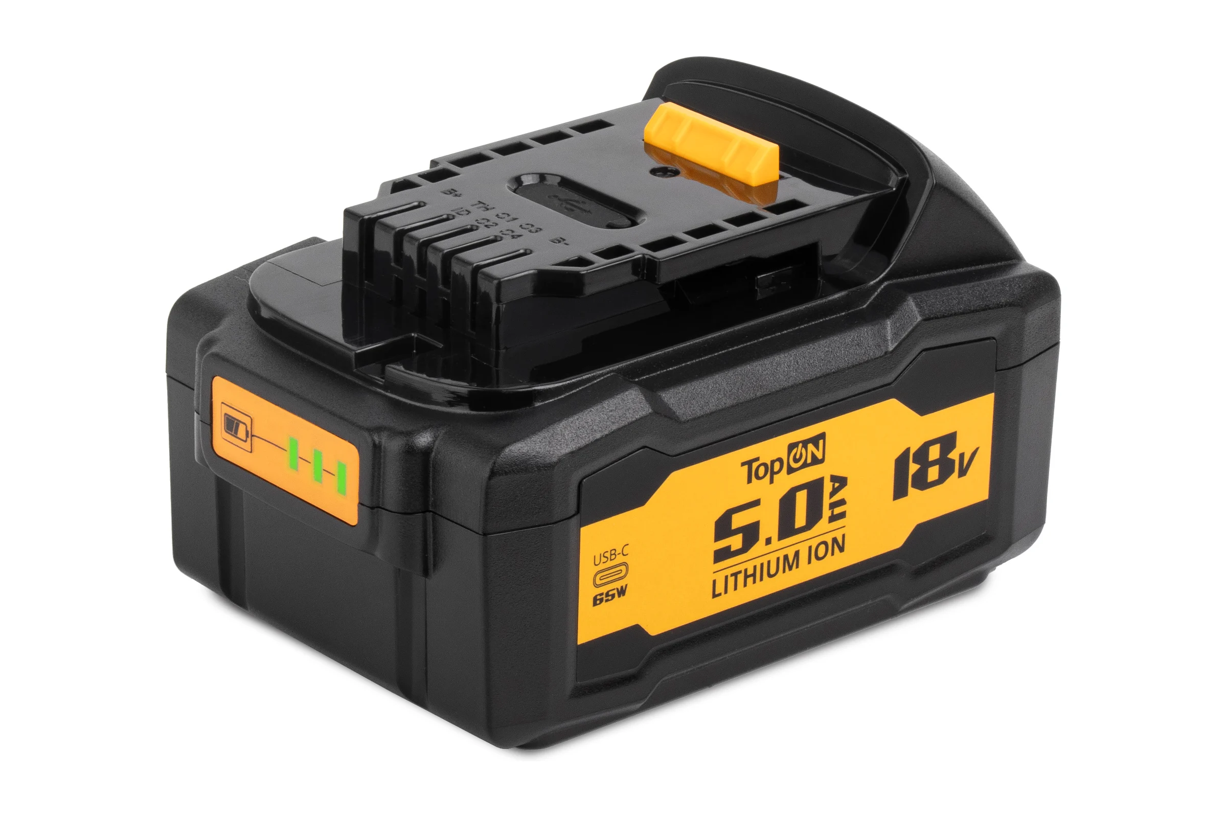 Аккумулятор TopOn 18V 5.0Ah (Li-ion) с USB портом. PN: DCB184 TOP-DEW-18-5.0-USB