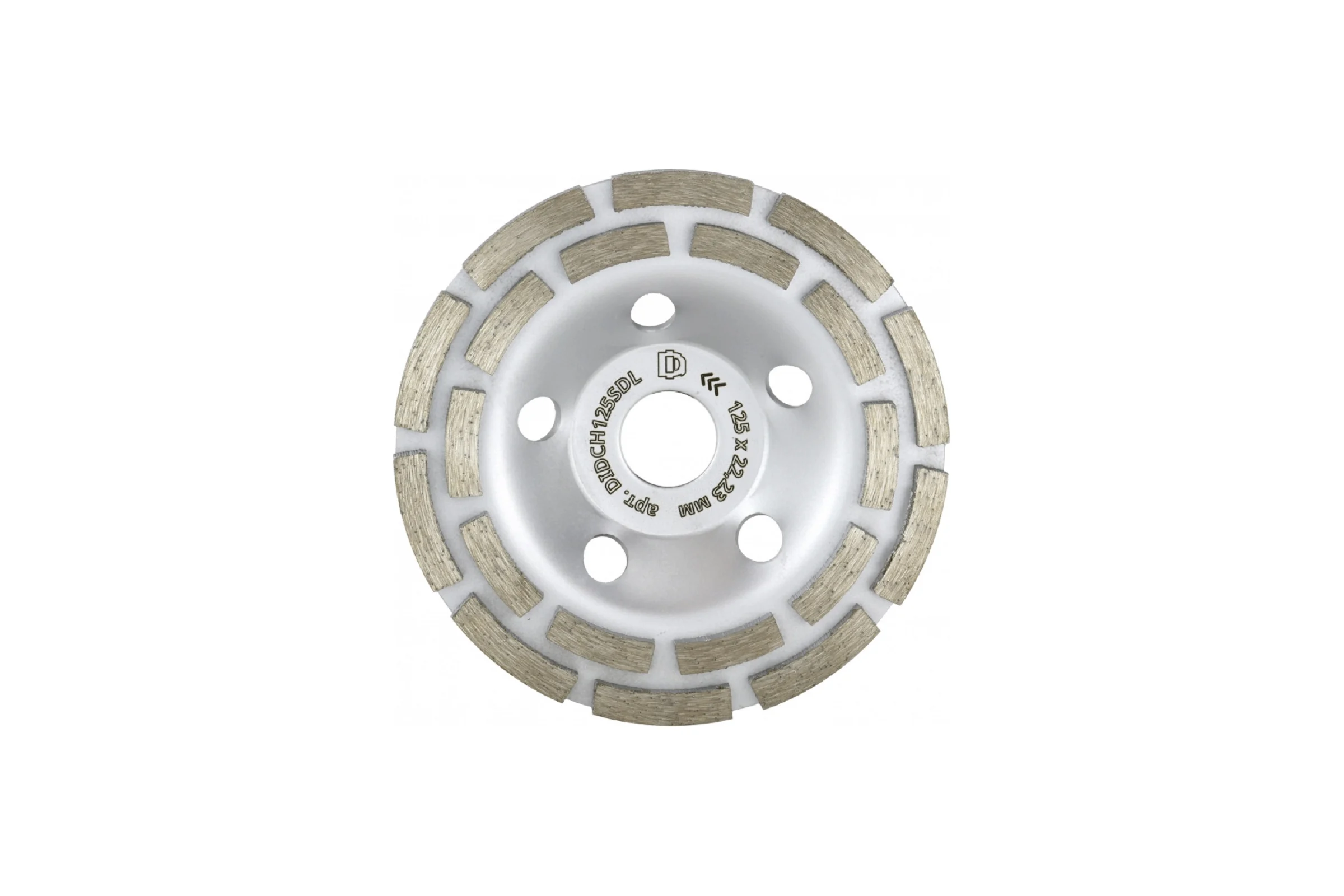 Алмазная чашка 2-рядная Diamond Industrial 125 х 5 х 22,23 мм Segmented Concrete DILITE DIDCH125SDL