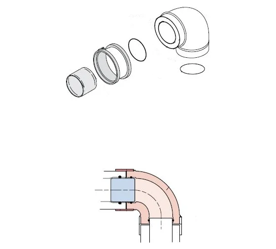 Колено (60/100 мм; 90 град.) K1D для котлов Protherm 2842