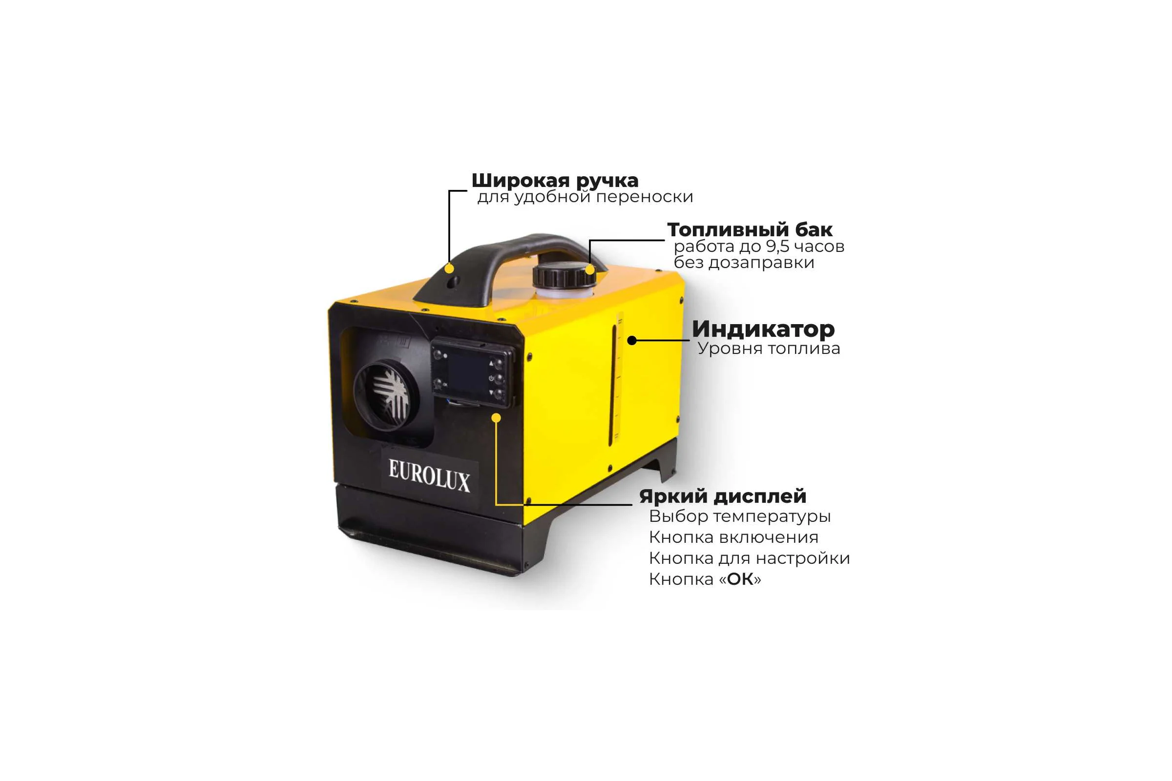 Тепловая дизельная пушка непрямого нагрева Eurolux ТДПН-EU-10000W 67/1/87